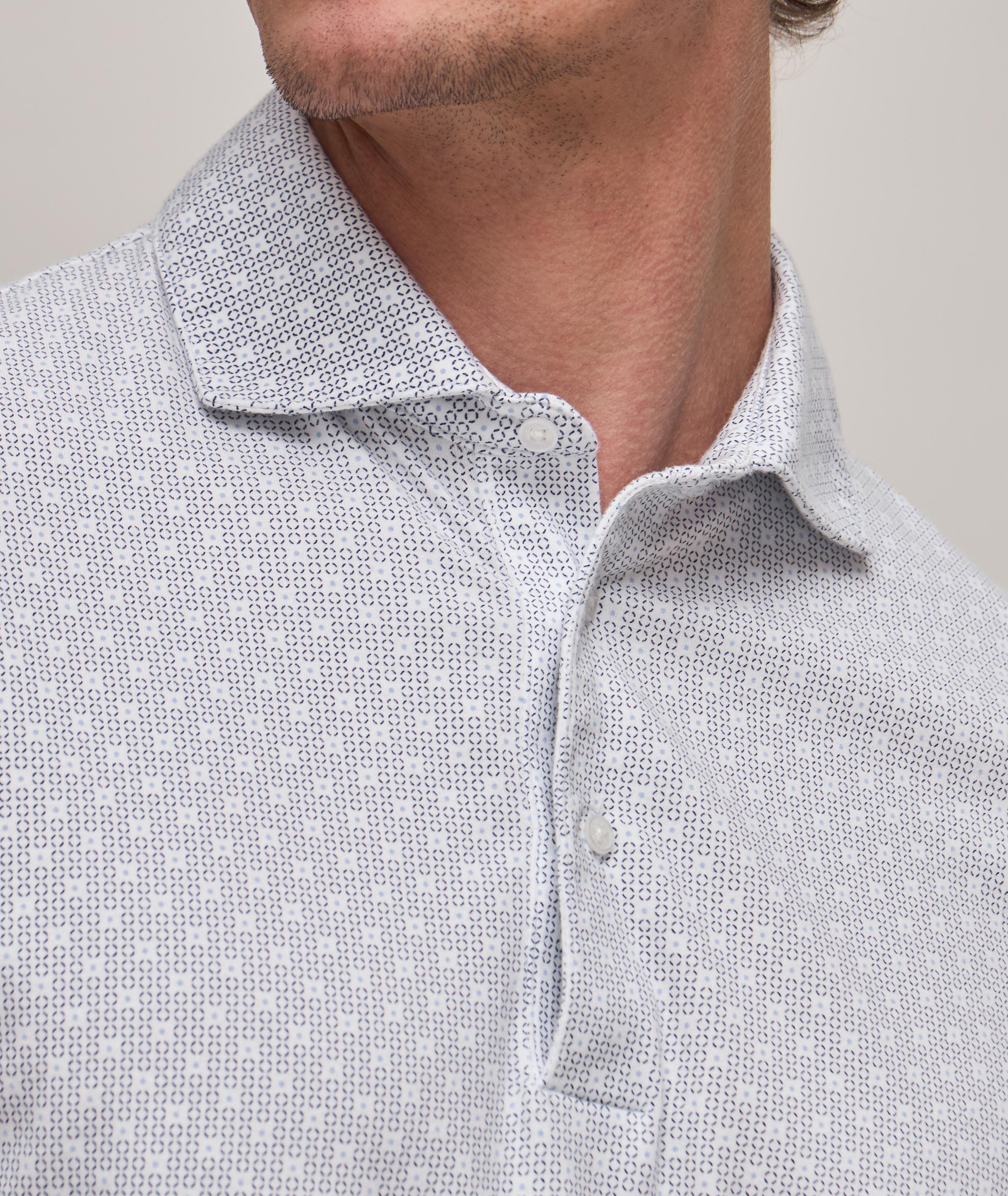 Polo en coton extensible à petit motif répété image 3