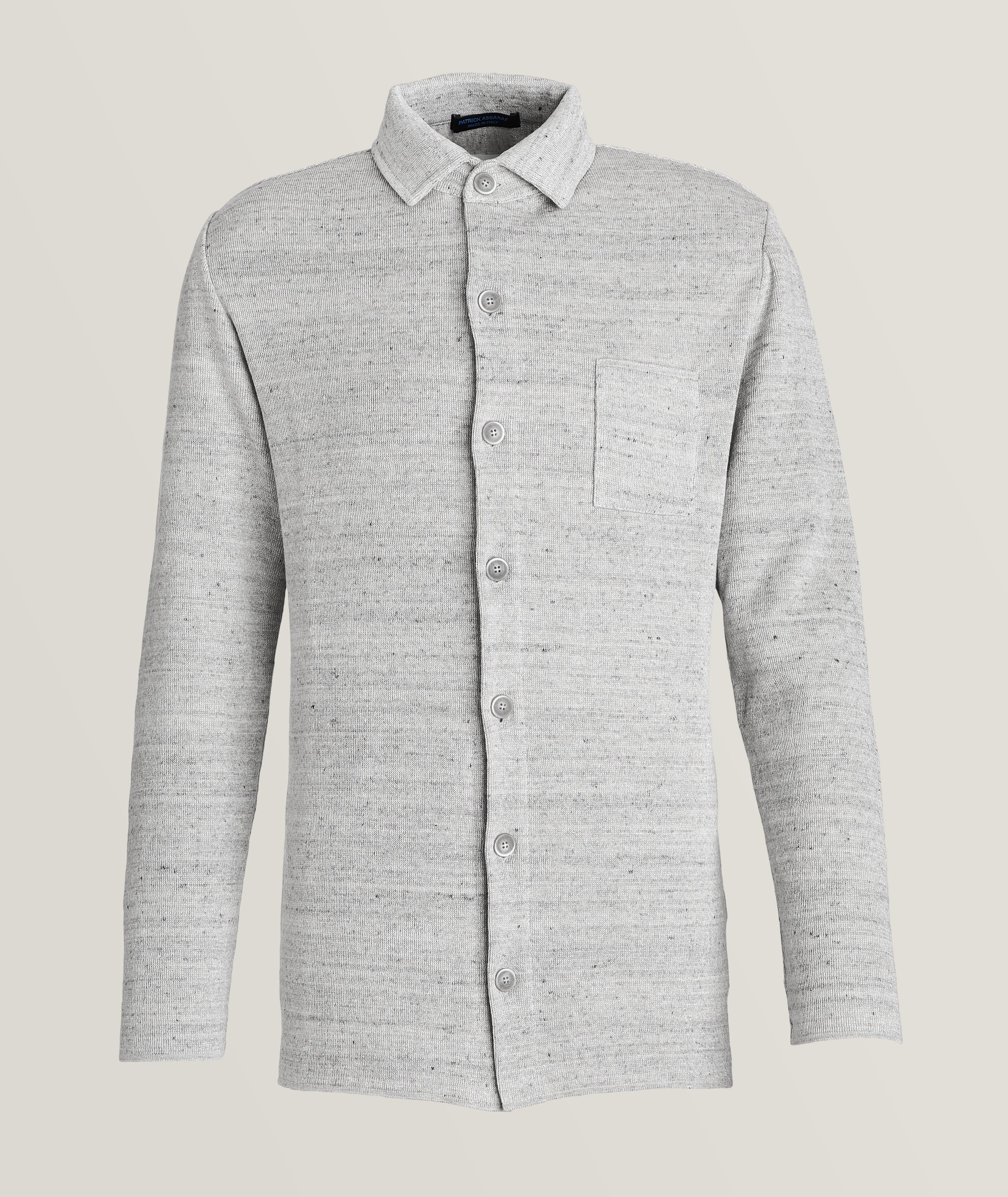 Linen-Cotton Knit Shirt Jacket image 0