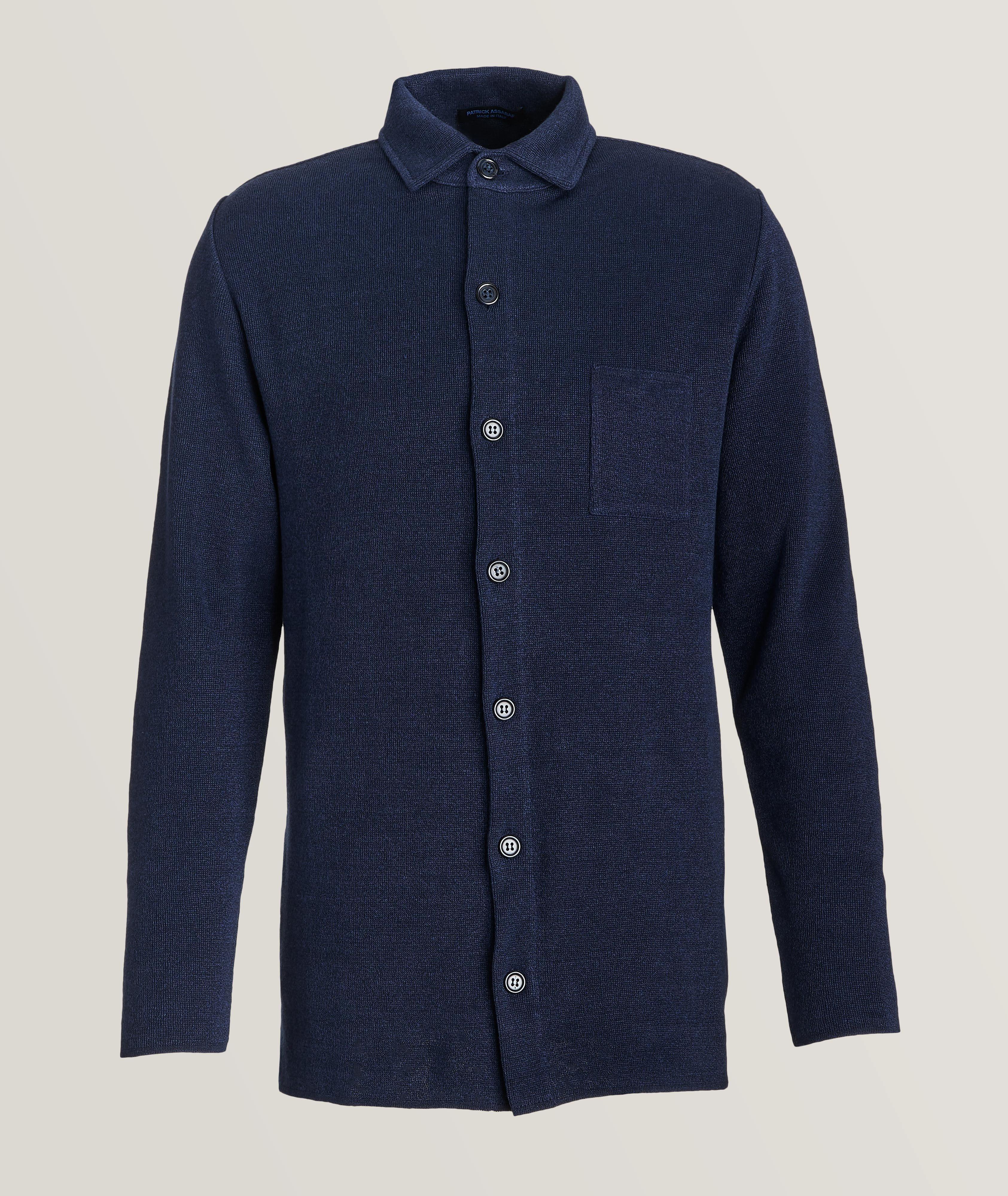 Linen-Cotton Knit Shirt Jacket image 0