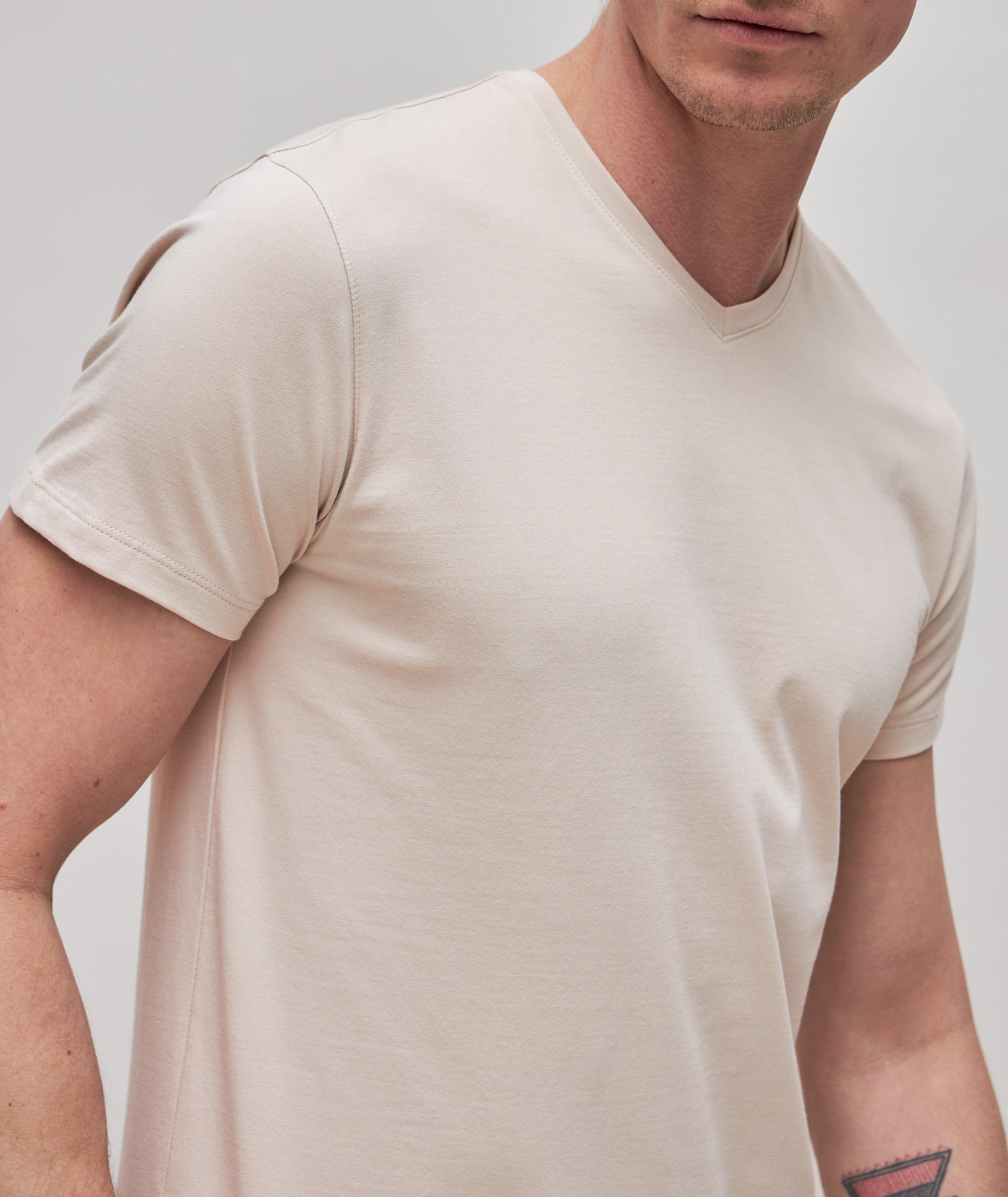Pima Stretch-Cotton V-Neck T-Shirt image 4