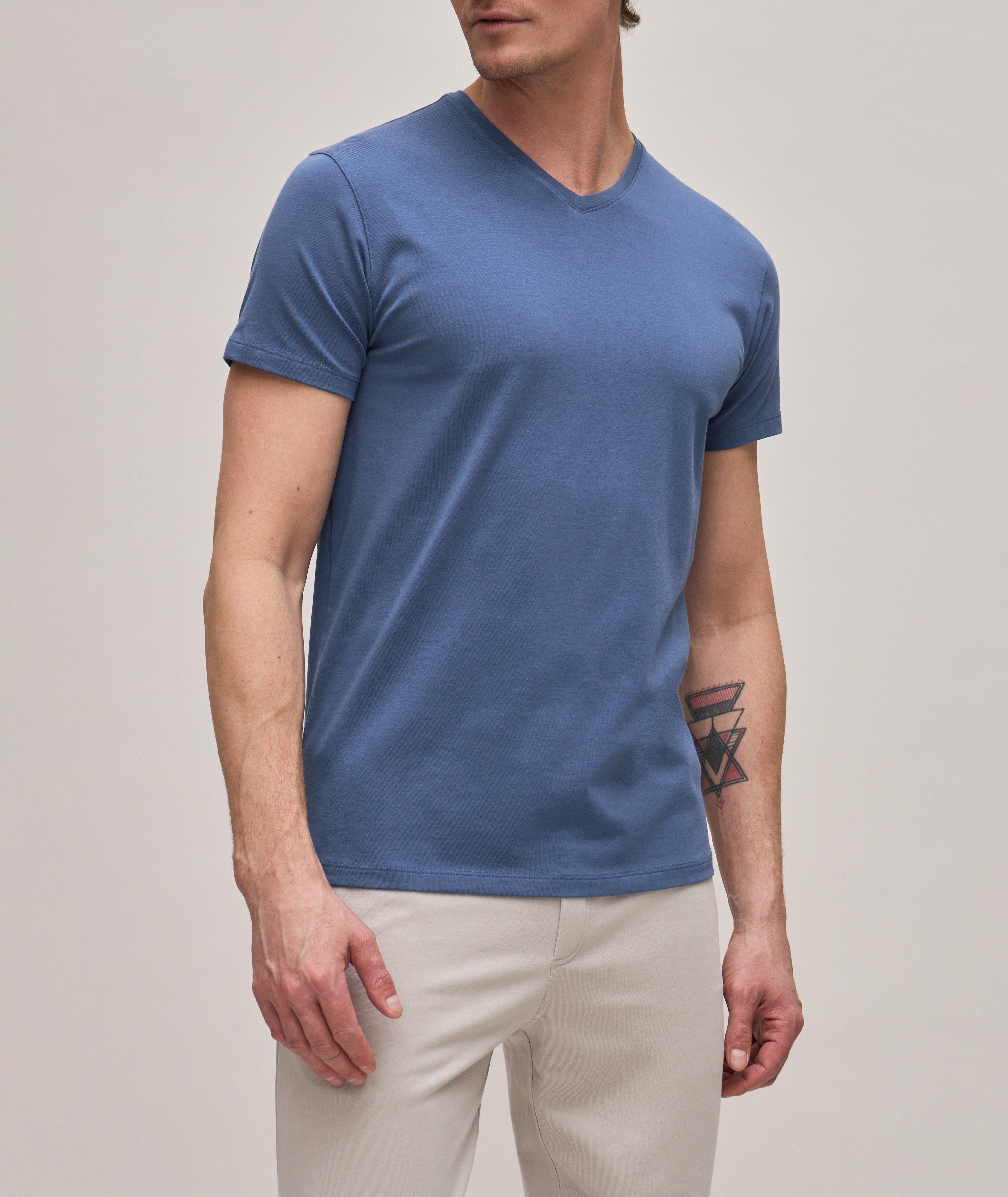 Pima Stretch-Cotton V-Neck T-Shirt image 1