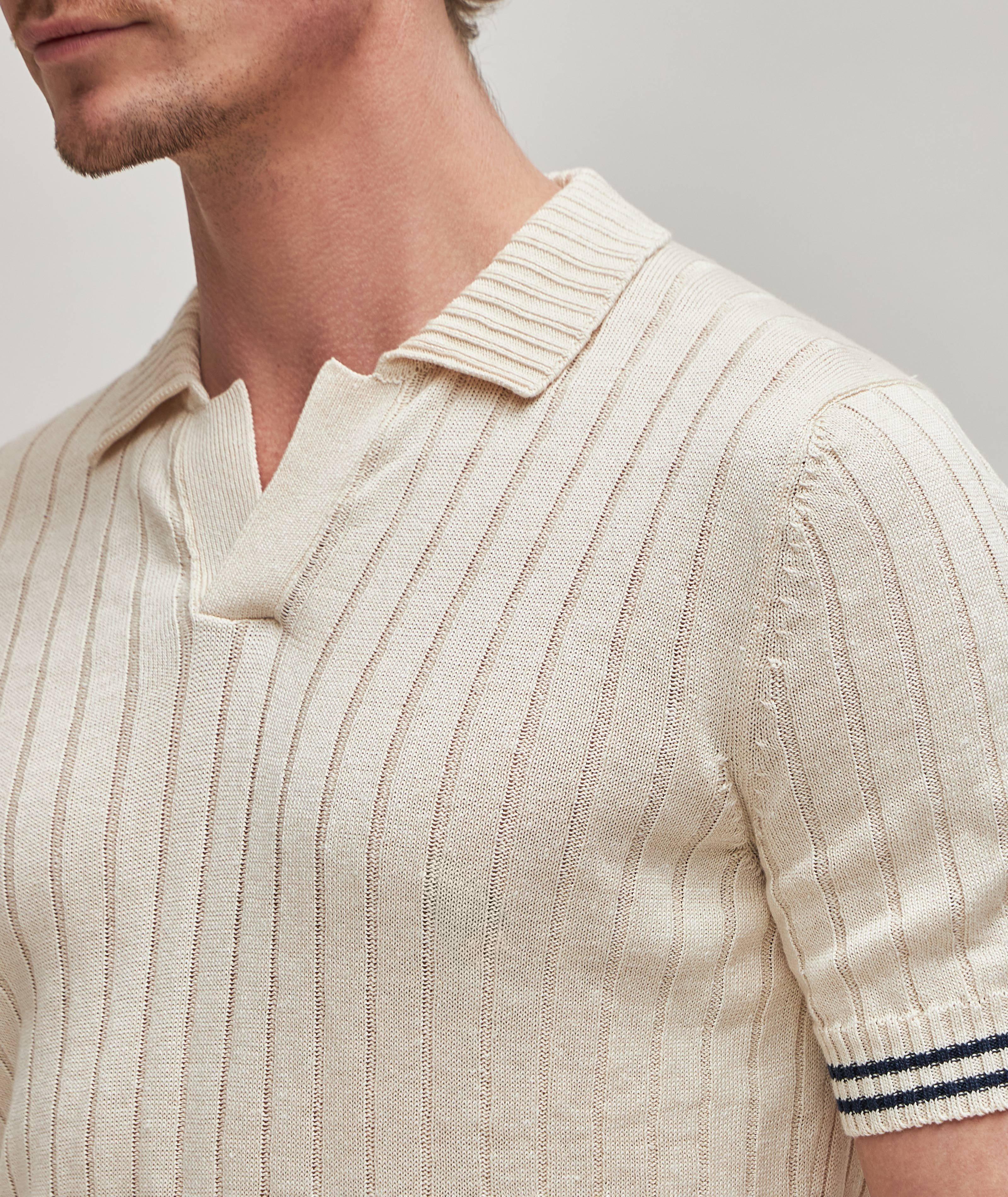 Linen-Cotton Johnny Collar Tennis Polo image 4