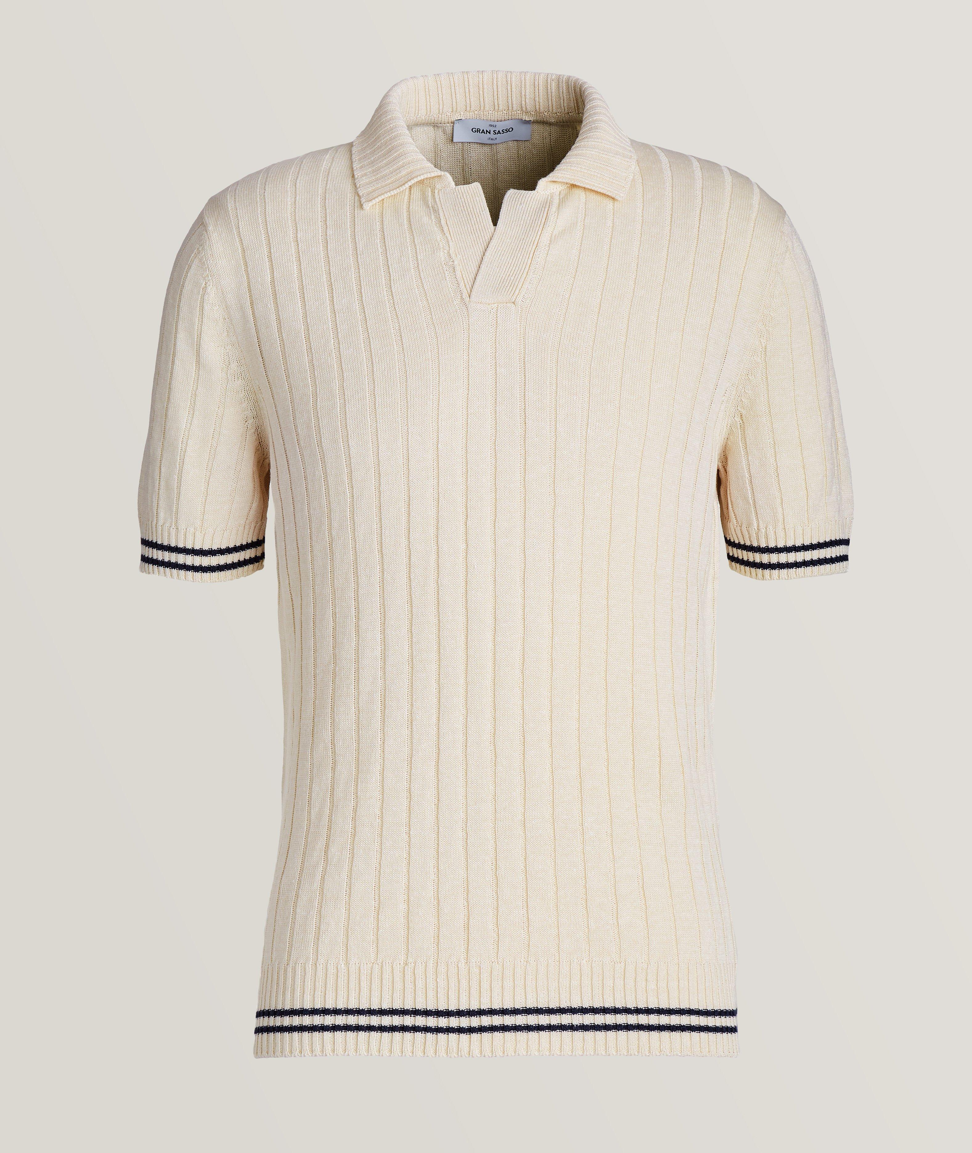 Linen-Cotton Johnny Collar Tennis Polo image 0