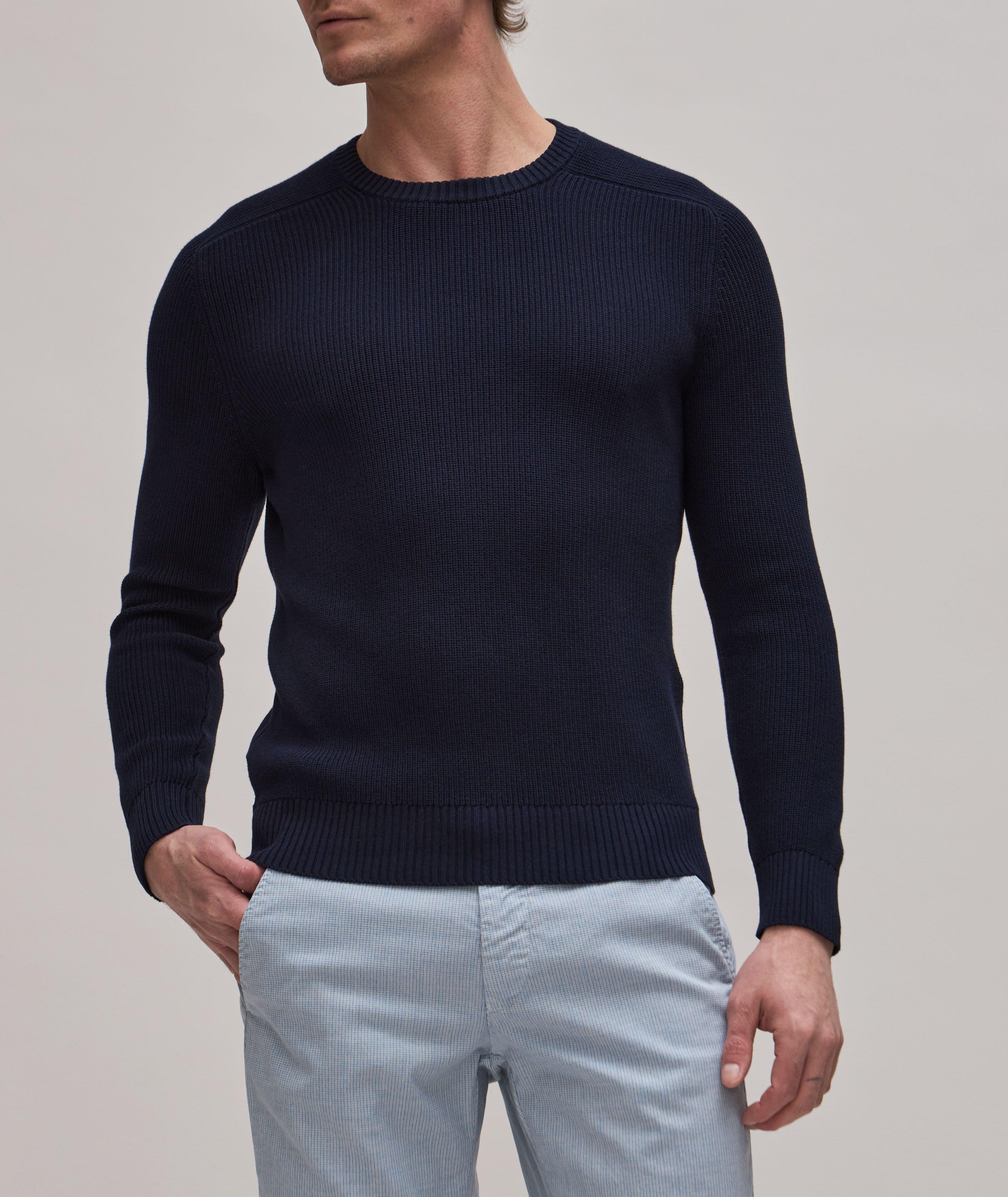 Ribbed Knit Cotton Sweater image 1