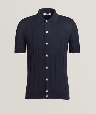 Gran Sasso Short-Sleeve Cotton Button Up Polo