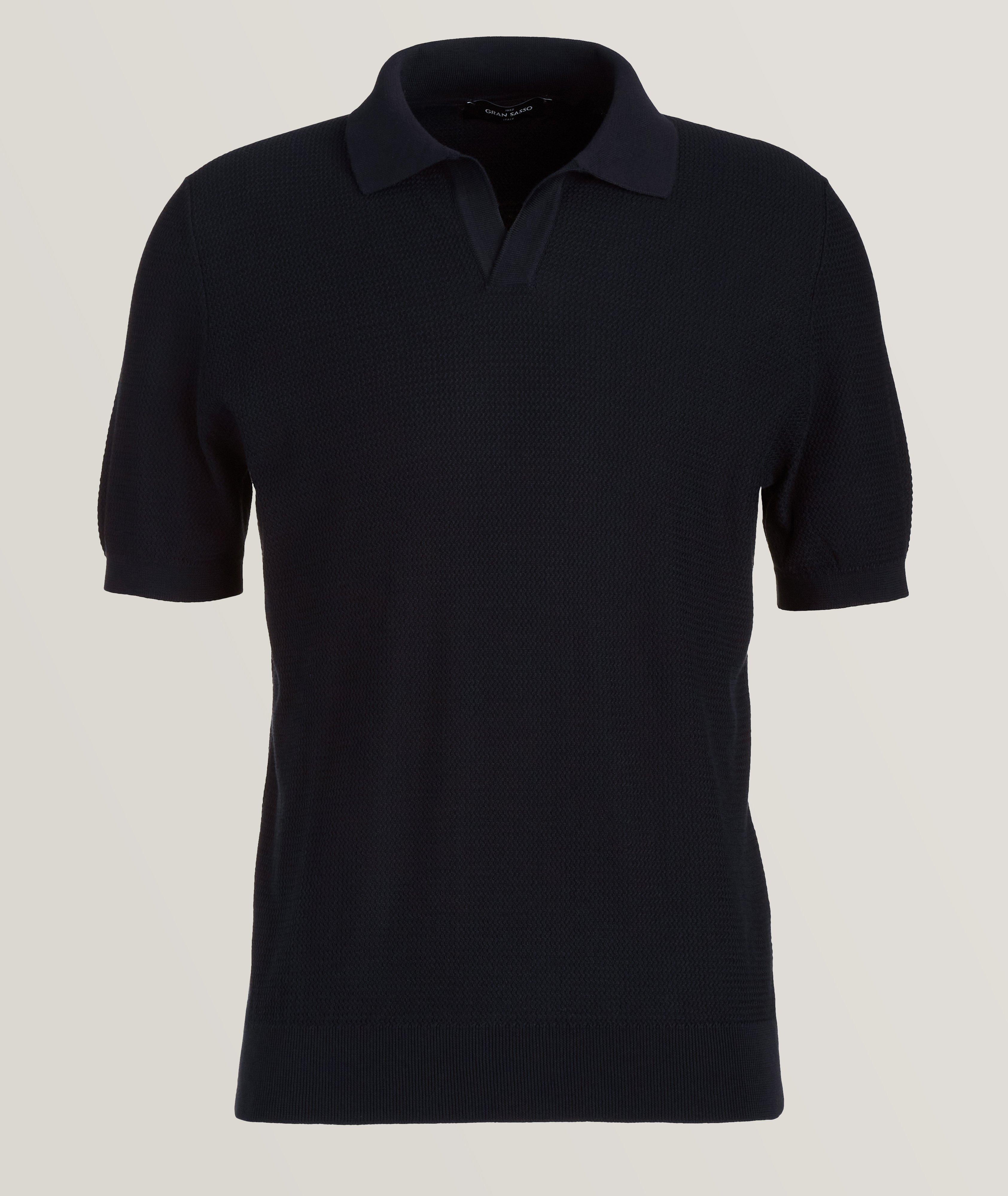 Silk-Cotton Johnny Collar Polo image 0