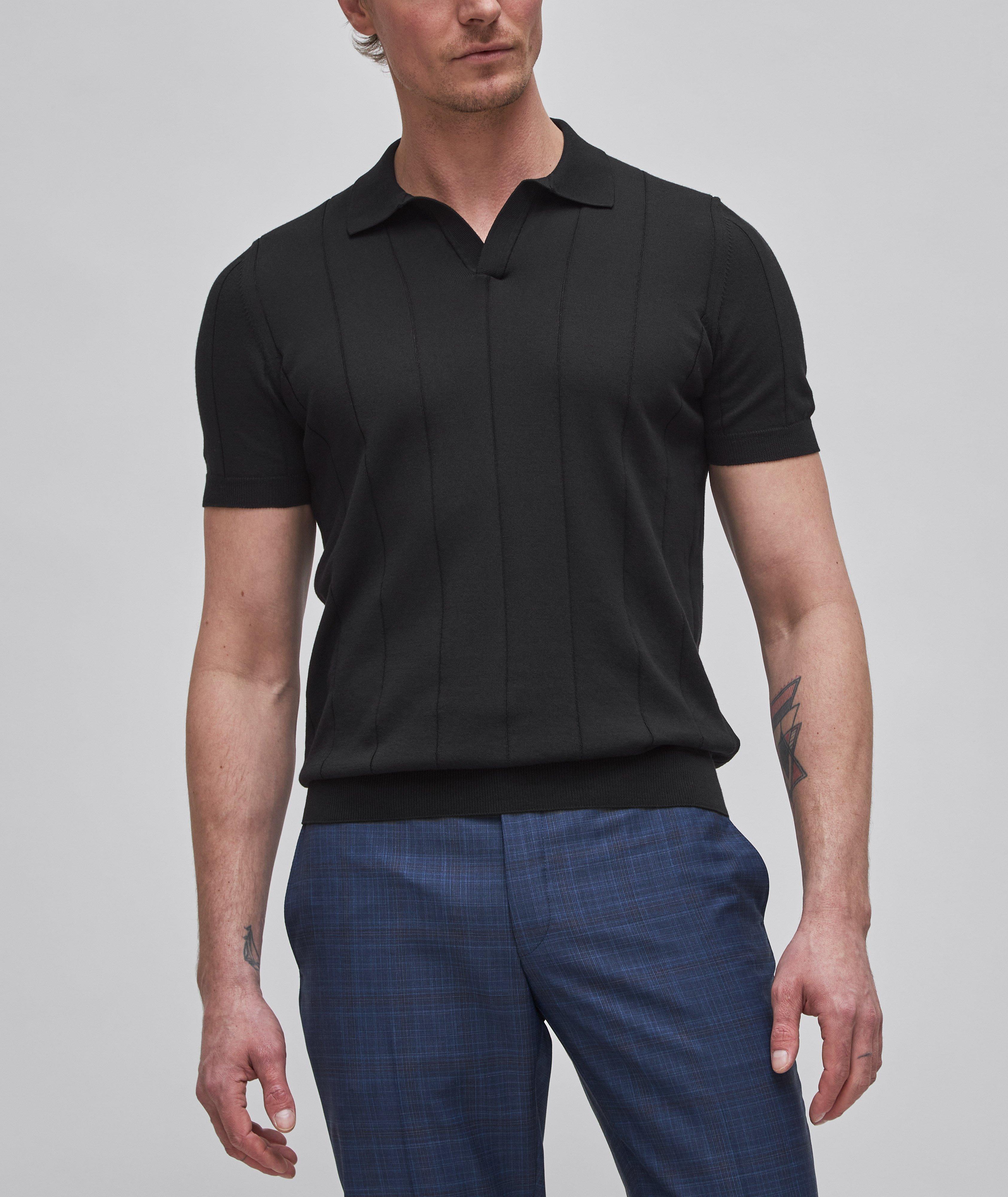 Short-Sleeve Johnny Collar Dropstitch Polo image 1