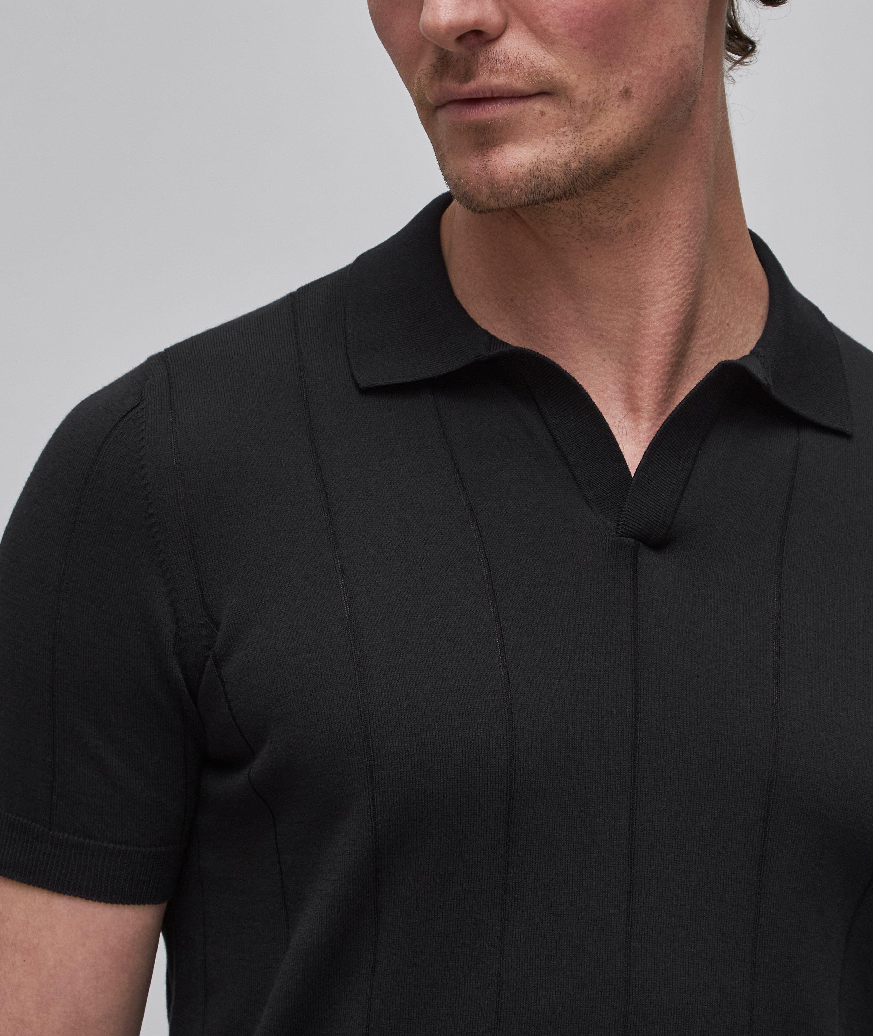 Short-Sleeve Johnny Collar Dropstitch Polo image 3