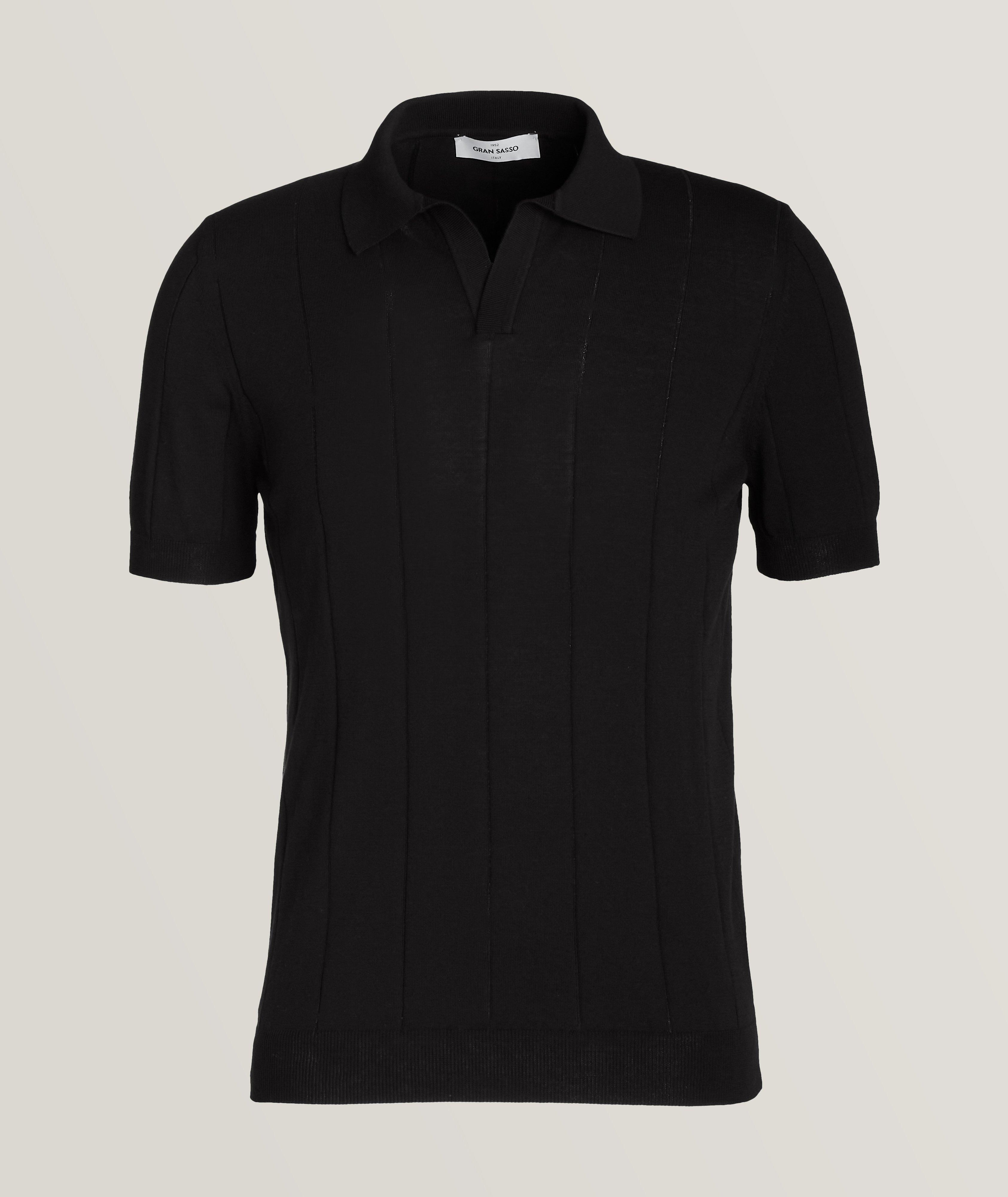 Short-Sleeve Johnny Collar Dropstitch Polo image 0