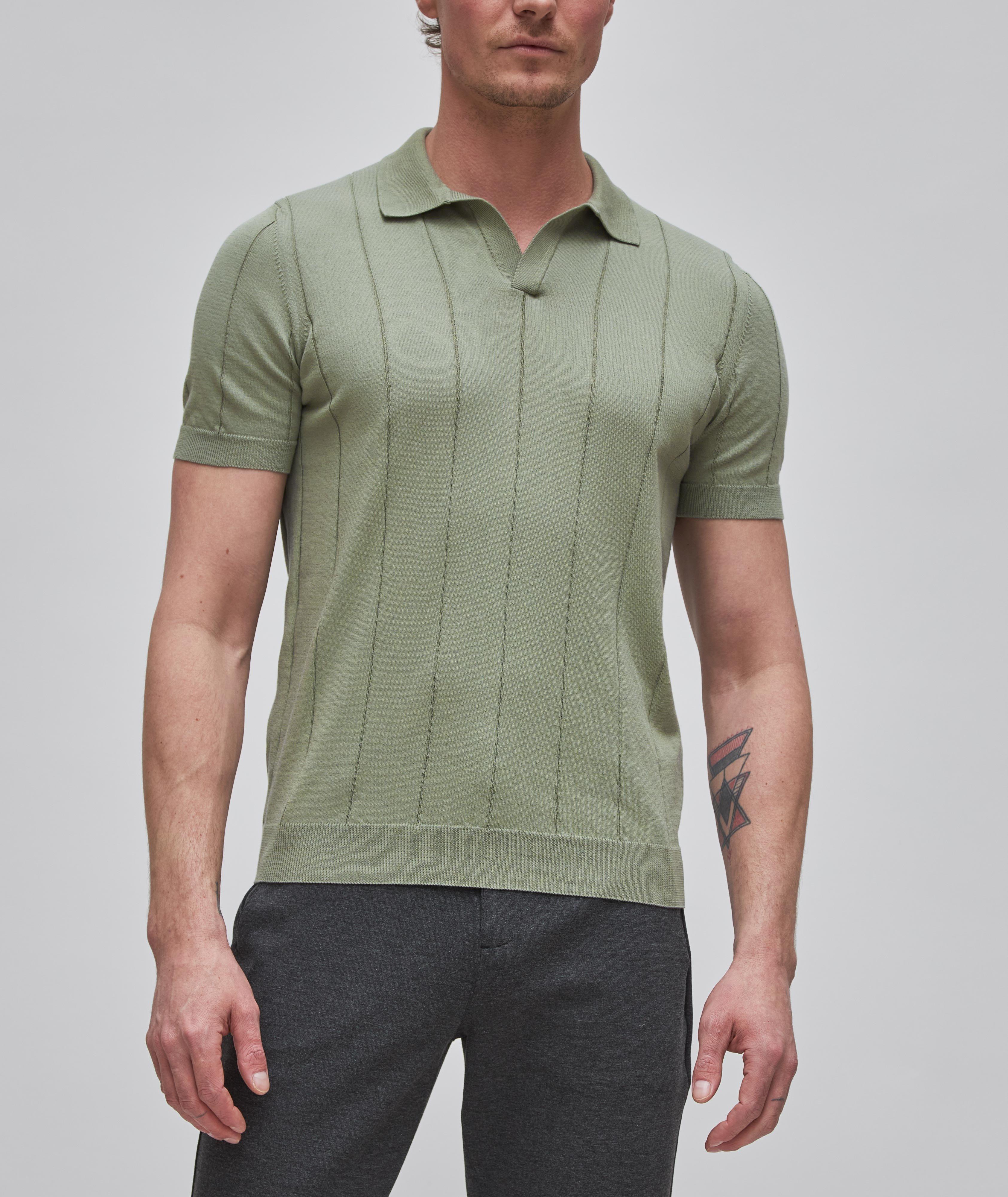 Knitted Dropstitch Cotton Polo image 1