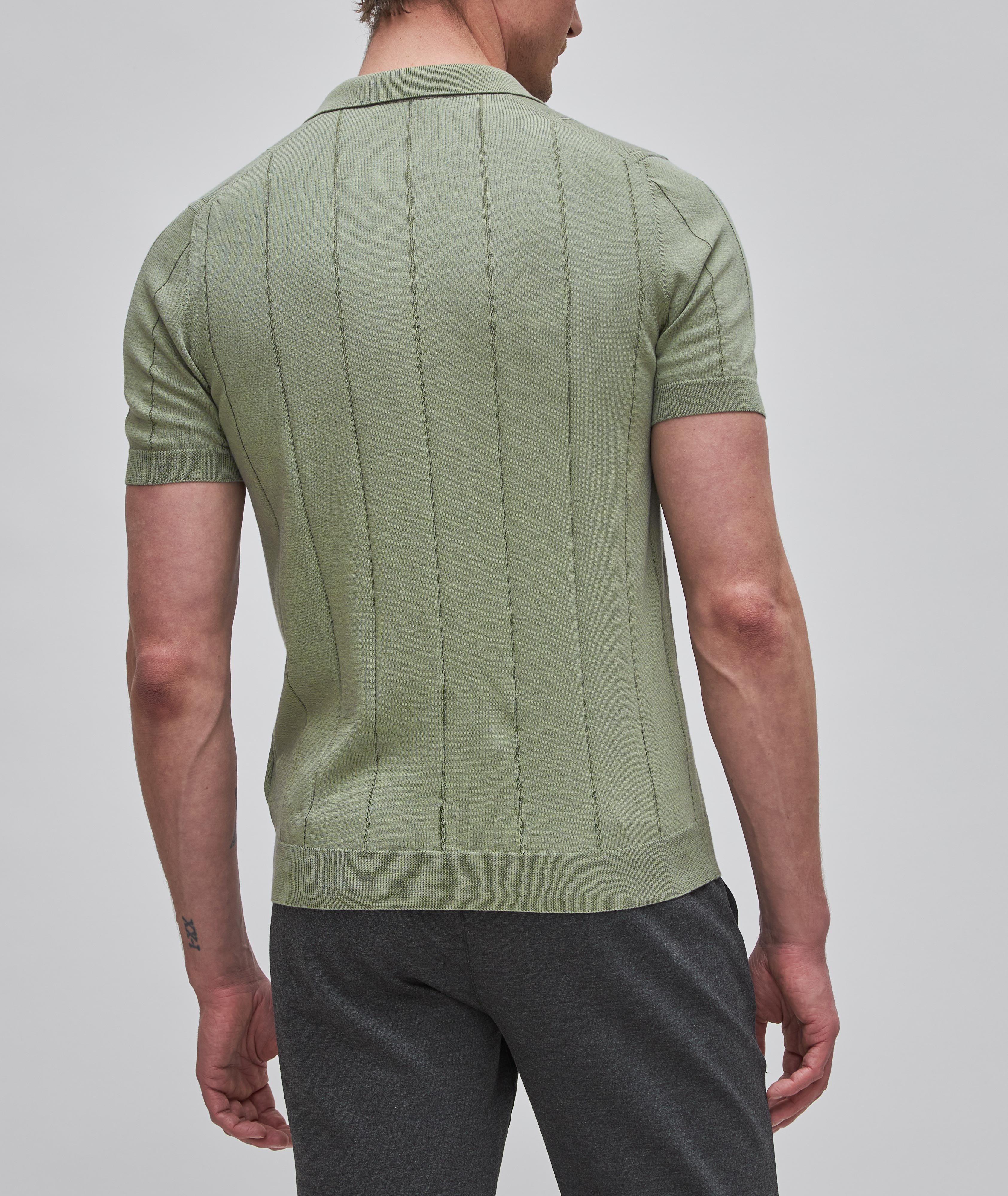 Knitted Dropstitch Cotton Polo image 2
