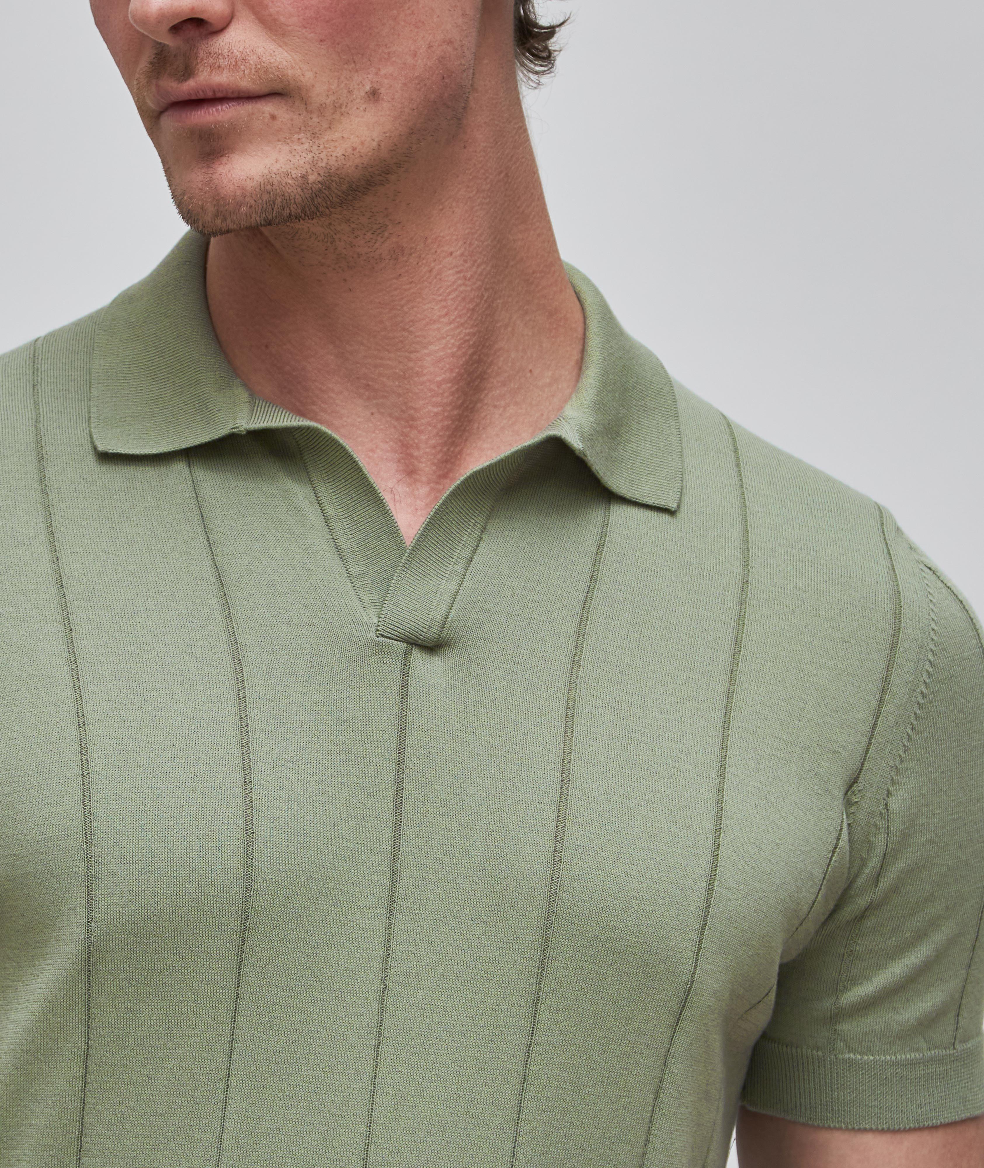 Knitted Dropstitch Cotton Polo image 3