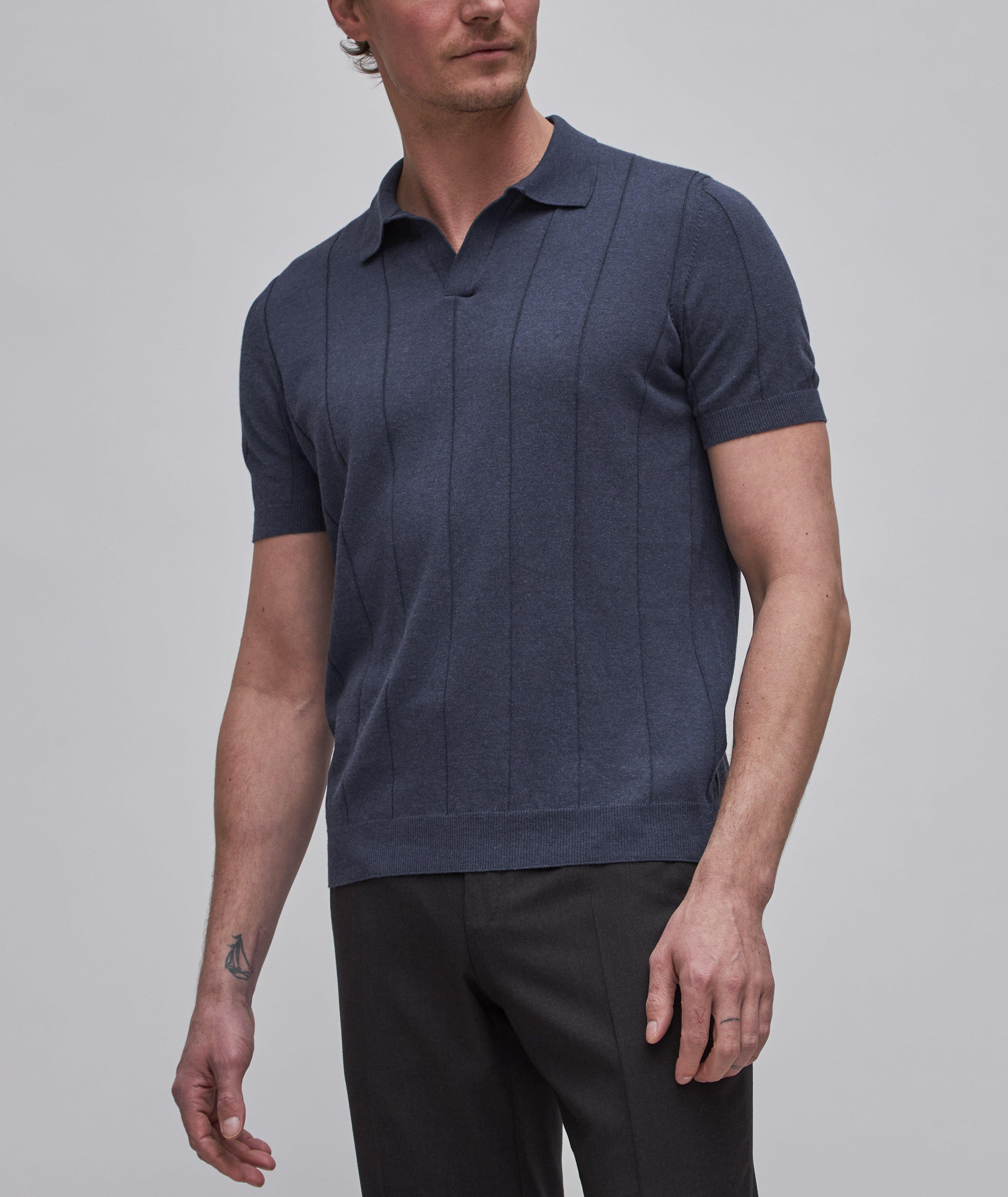 Short-Sleeve Johnny Collar Dropstitch Polo image 1