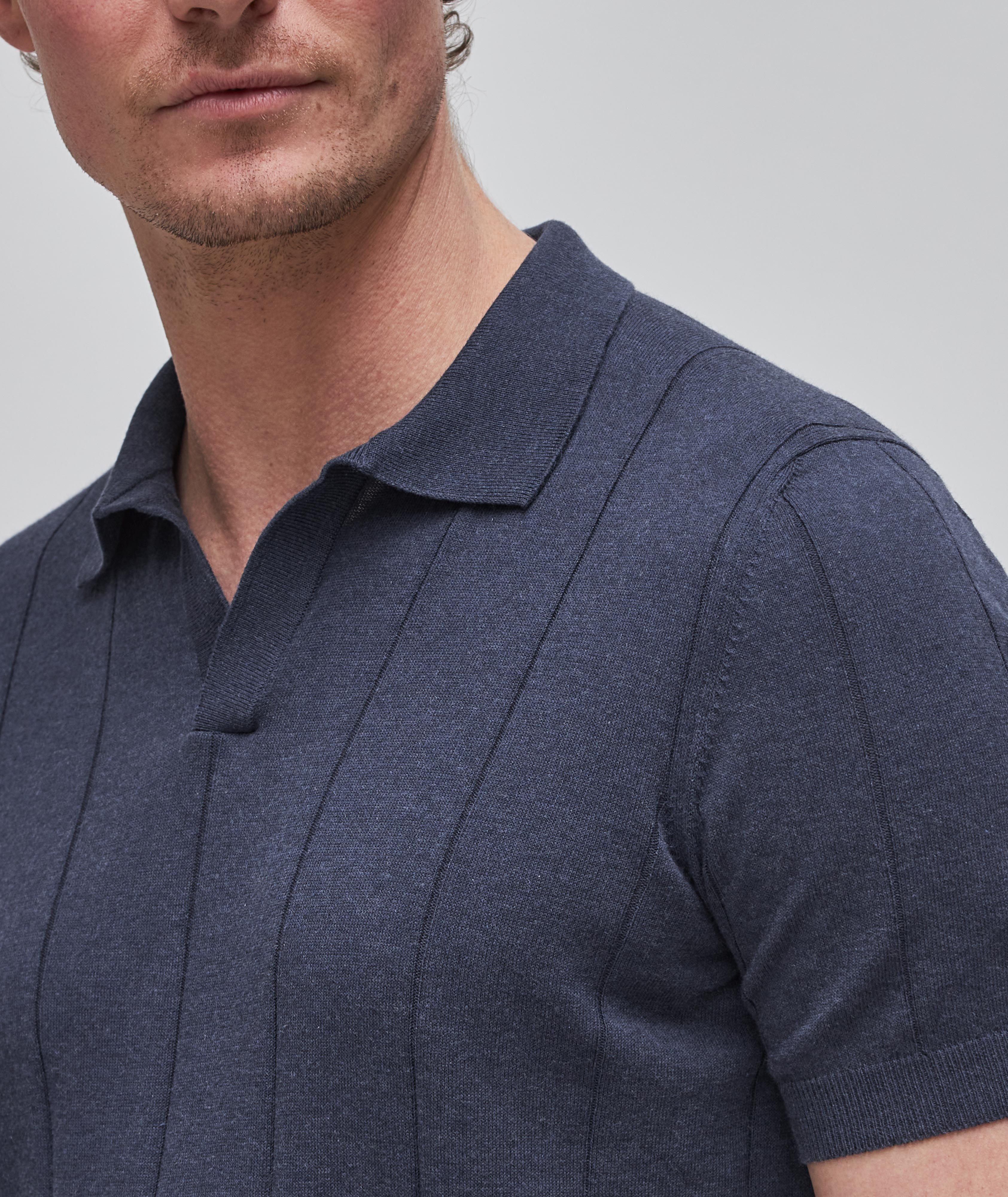 Short-Sleeve Johnny Collar Dropstitch Polo image 3
