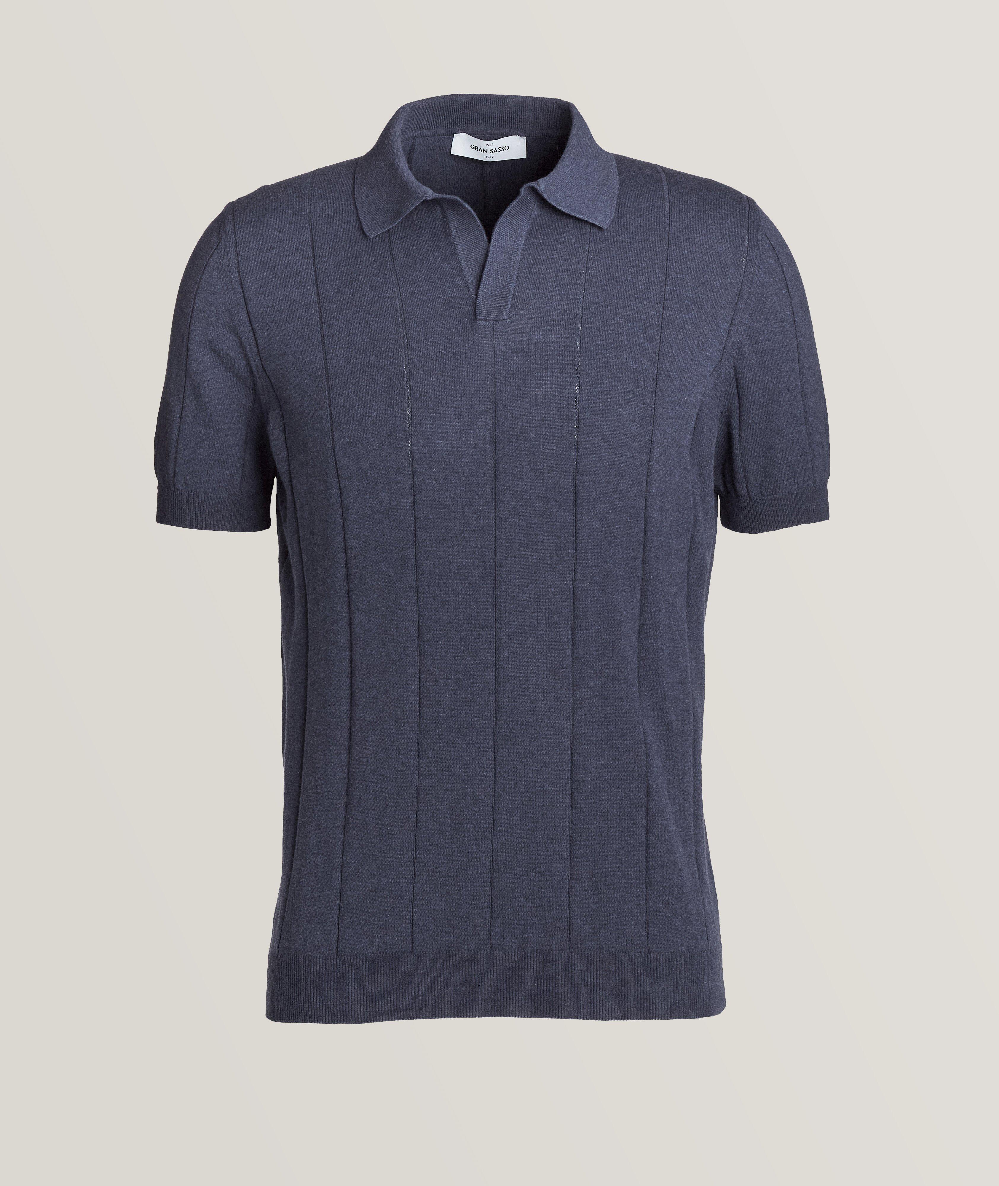 Short-Sleeve Johnny Collar Dropstitch Polo image 0