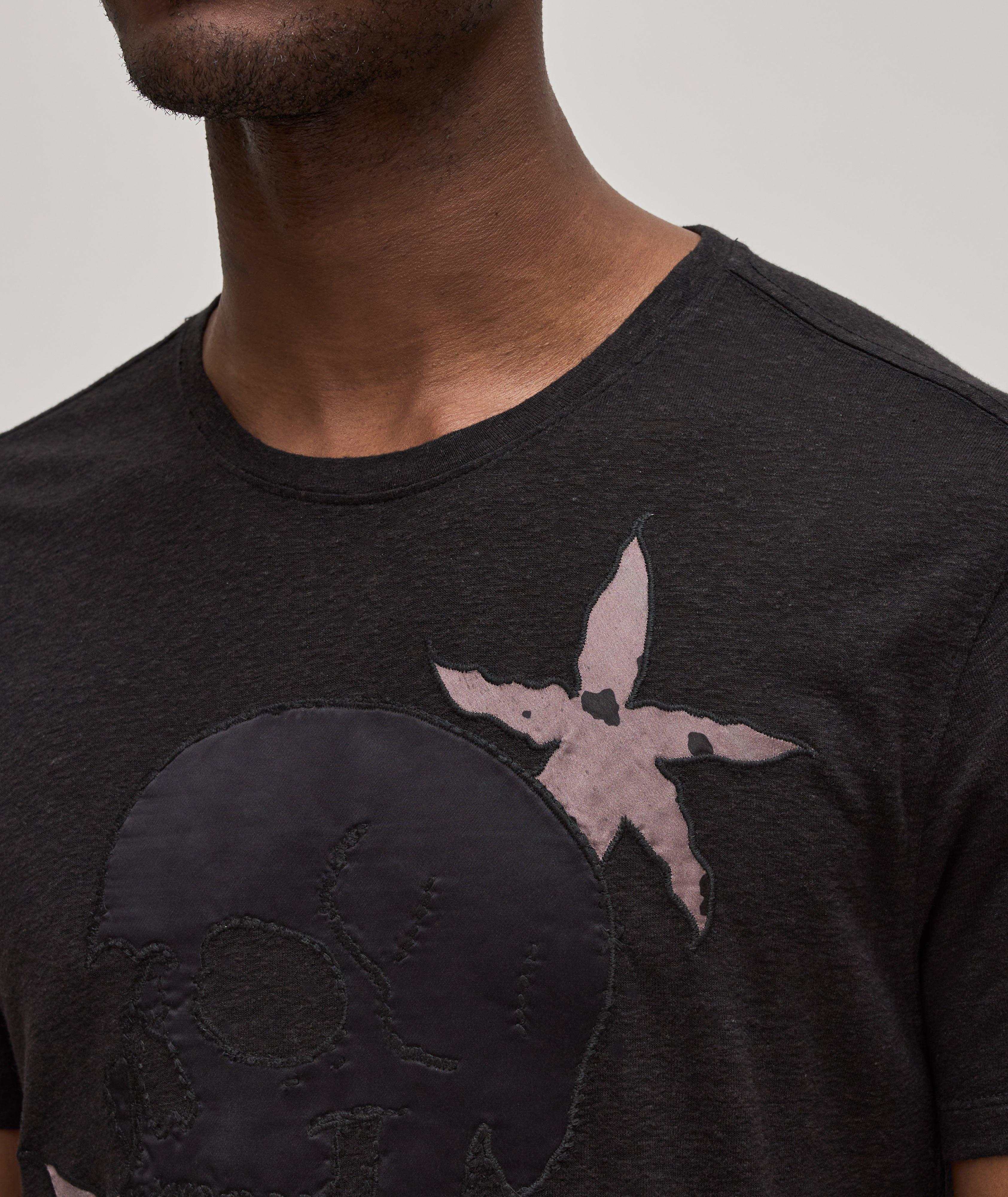 Floral Skull Print Cotton T-Shirt image 3