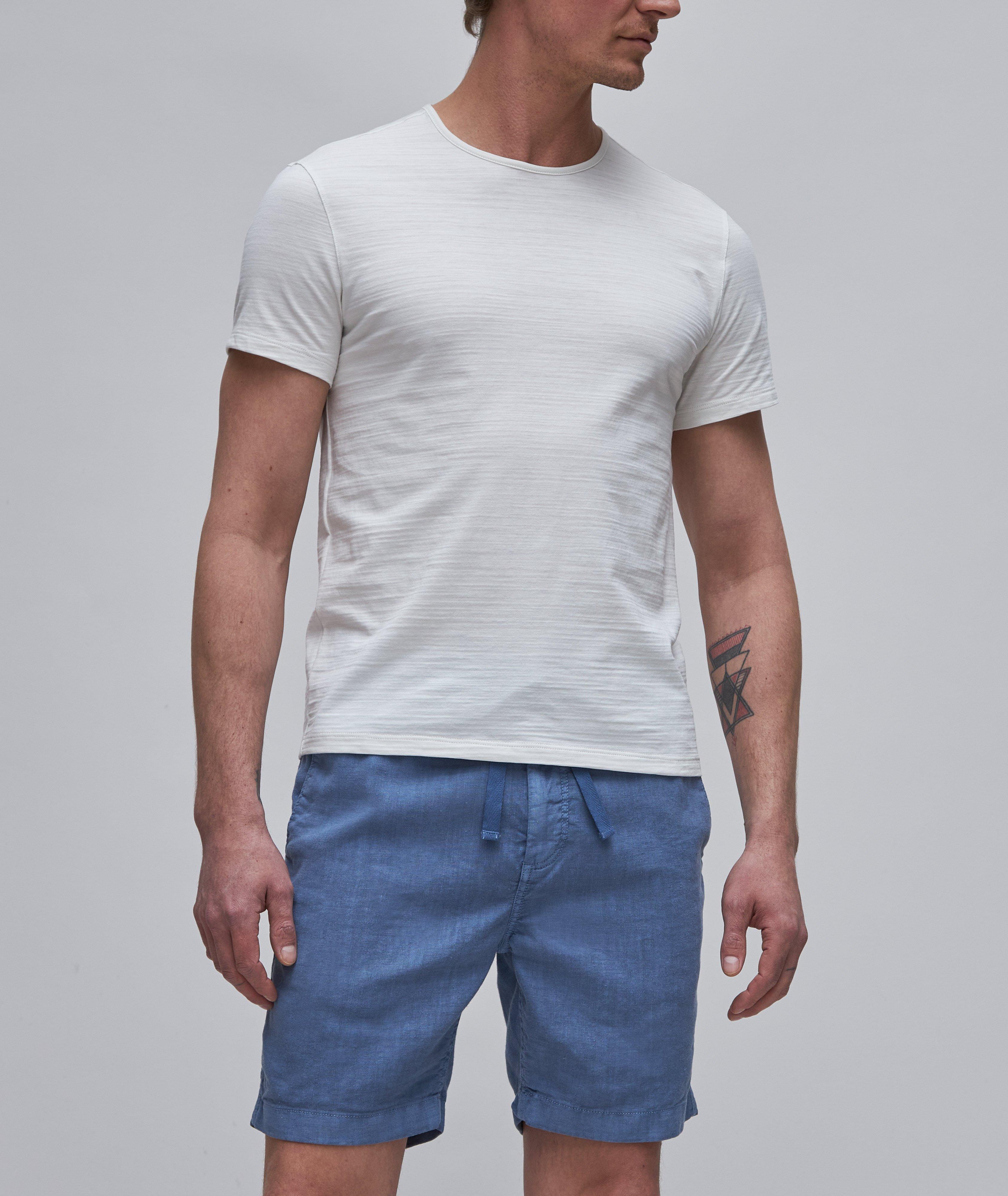 T-shirt en coton pima irrégulier à encolure ronde image 1