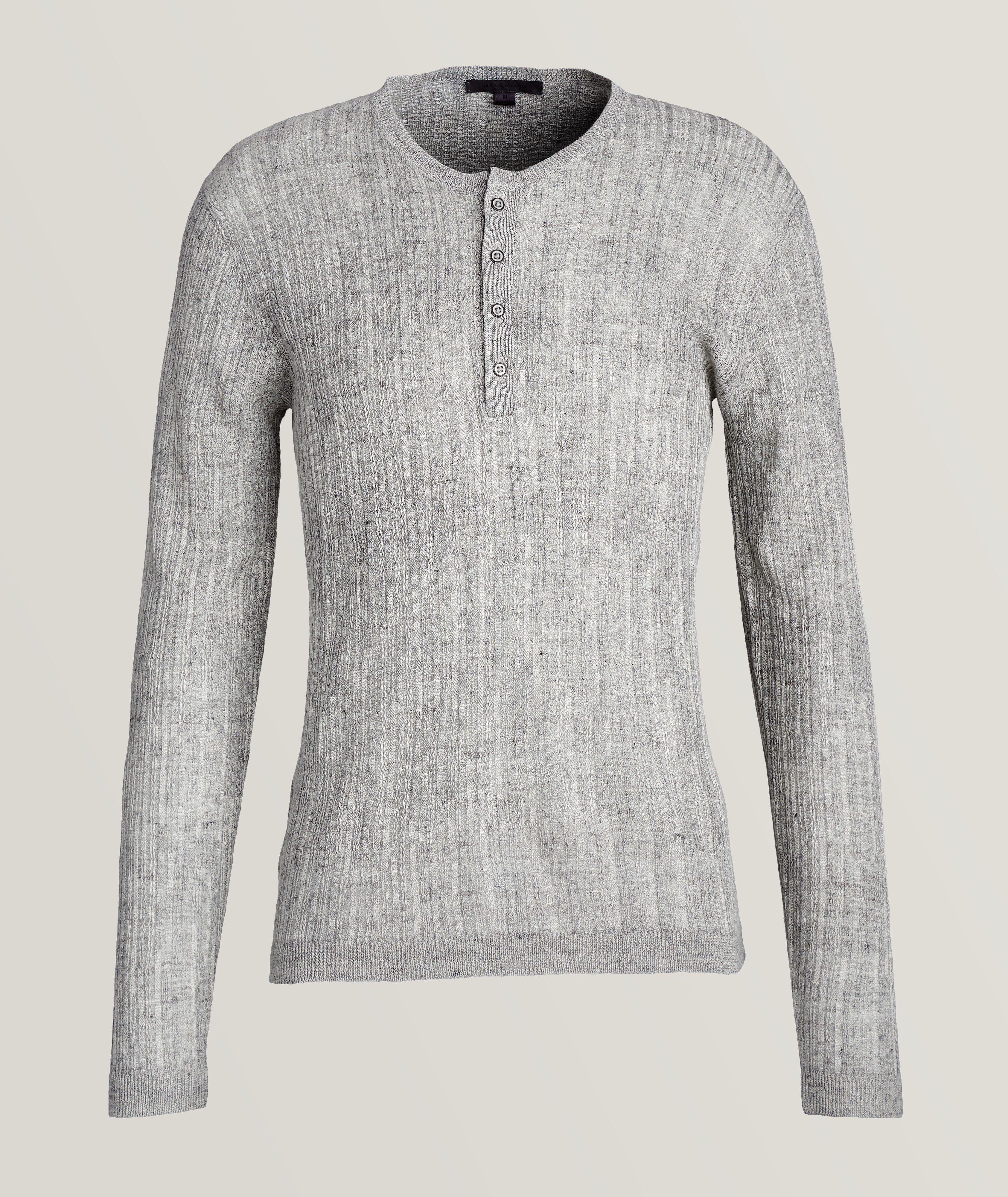 Pull boutonné en tricot texturé image 0