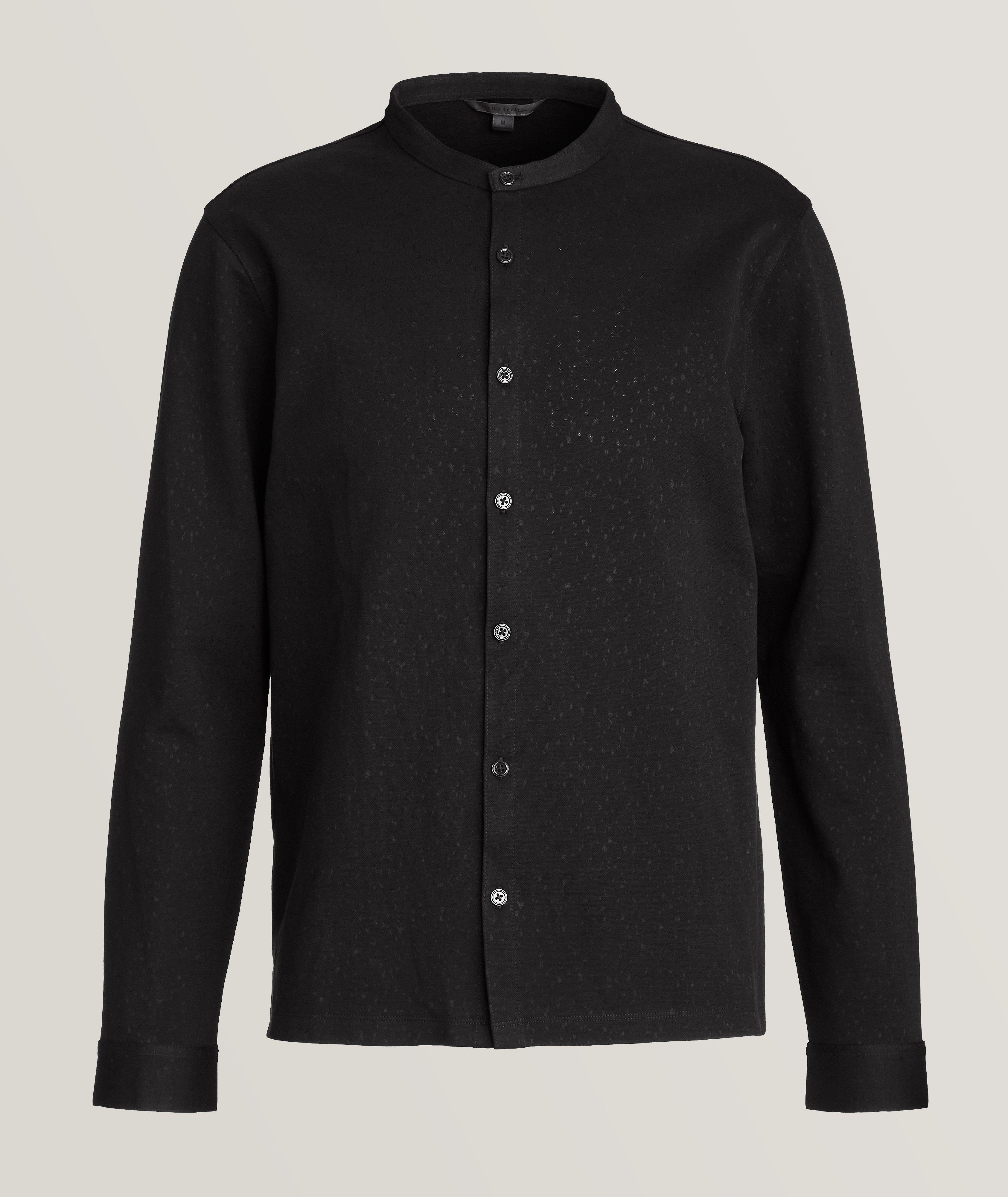 Chemise à motif tacheté et à col mao image 0
