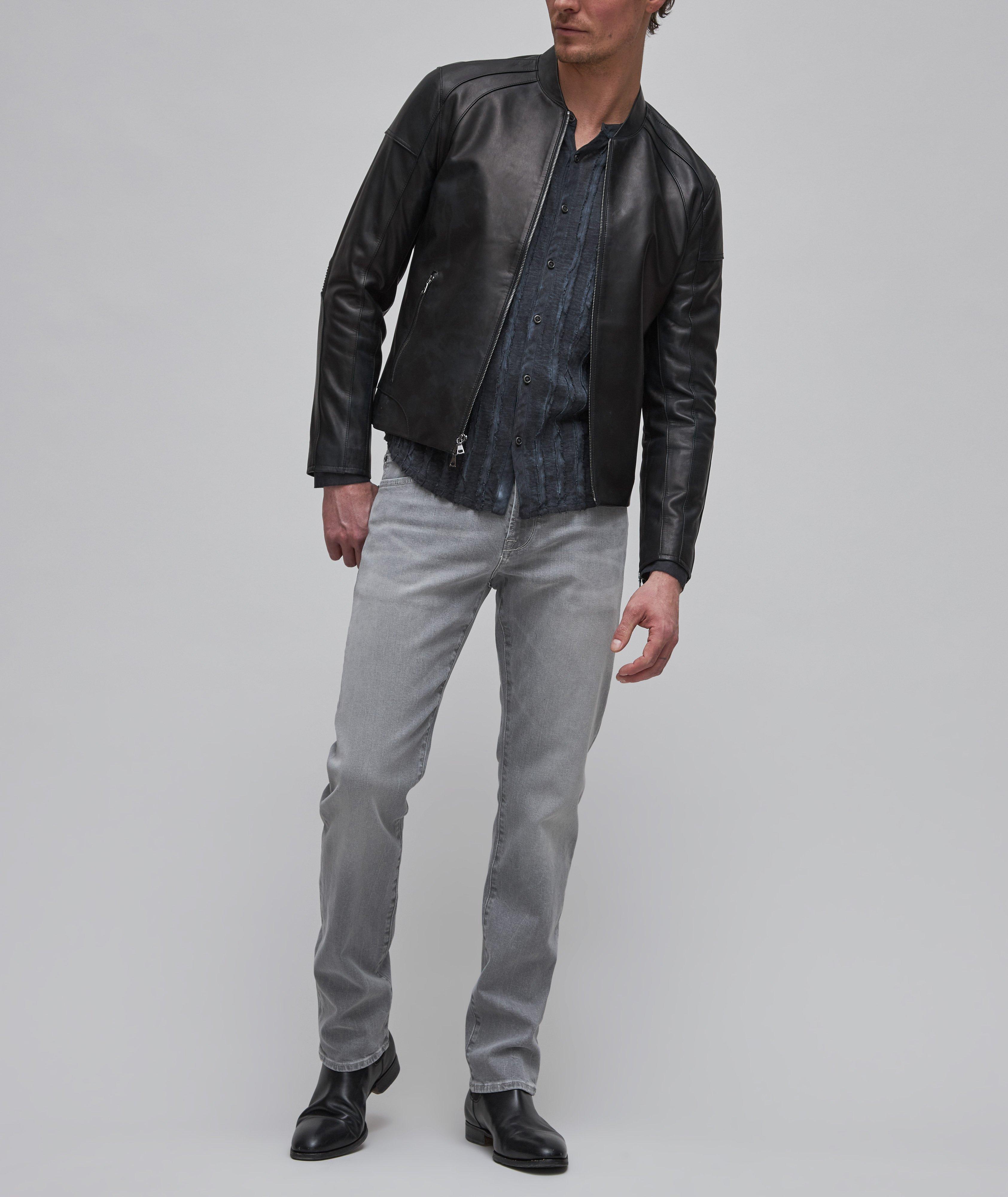 Full-Zip Motorcross Leather Jacket image 1