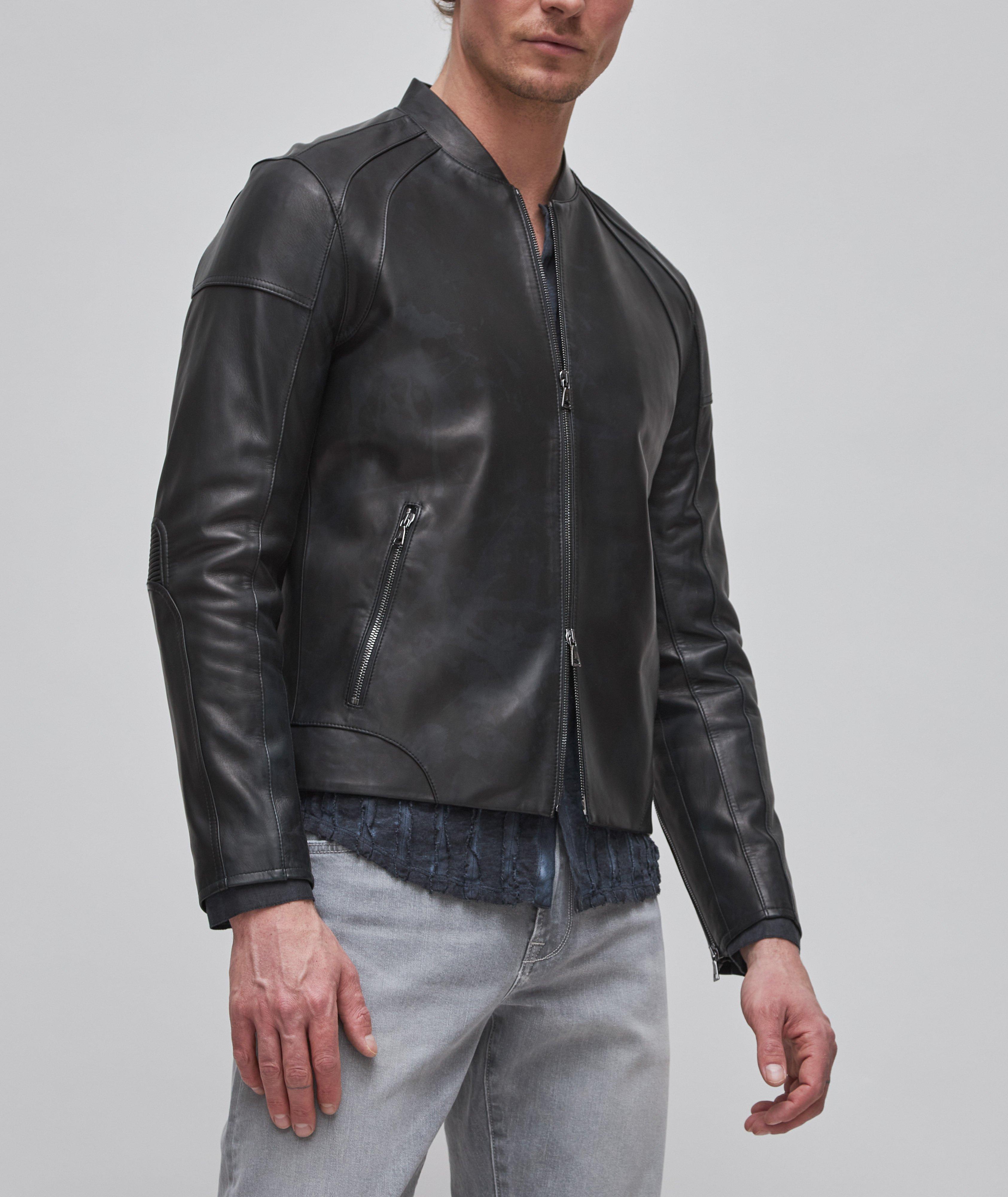 Full-Zip Motorcross Leather Jacket image 2