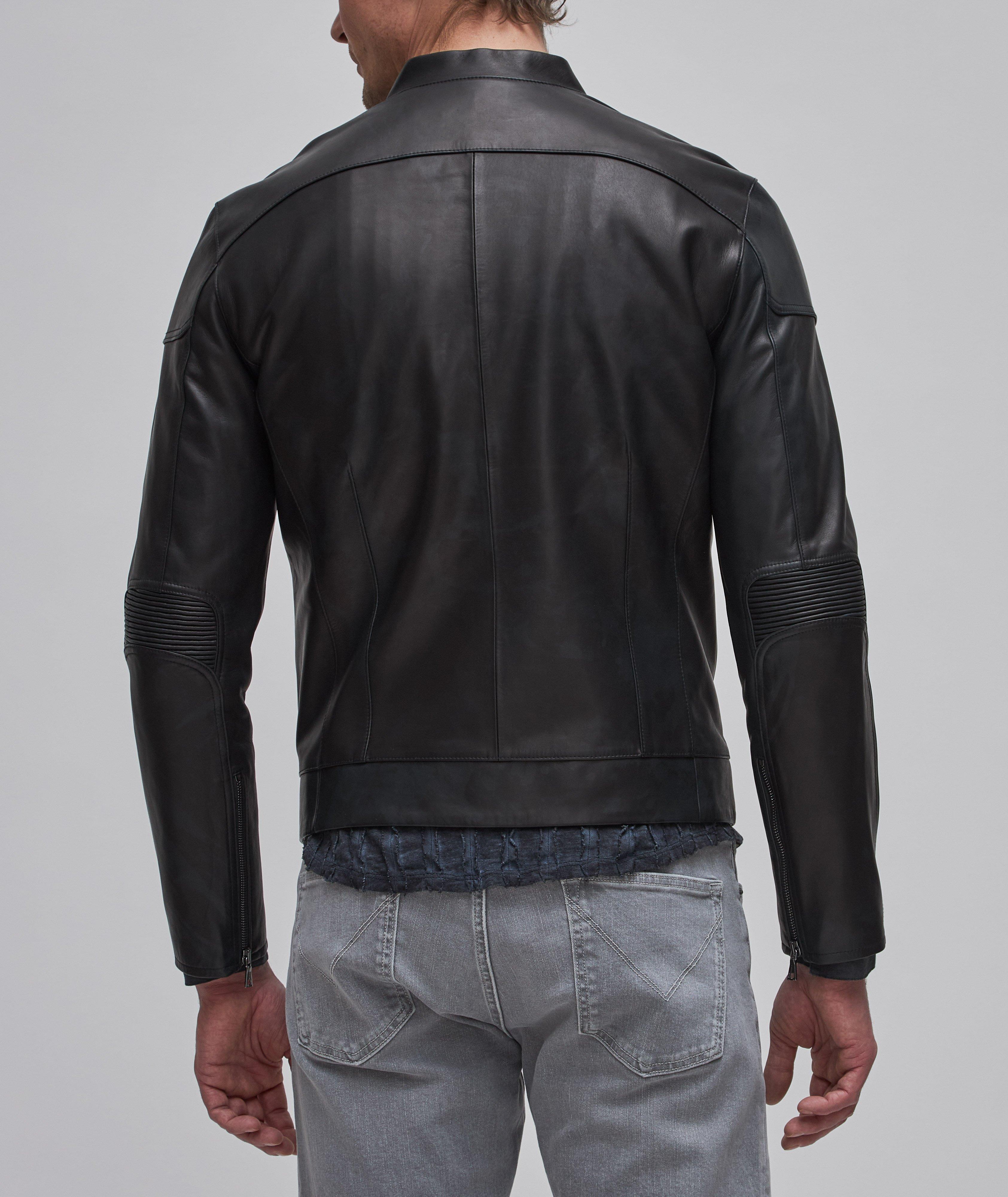 Full-Zip Motorcross Leather Jacket image 3