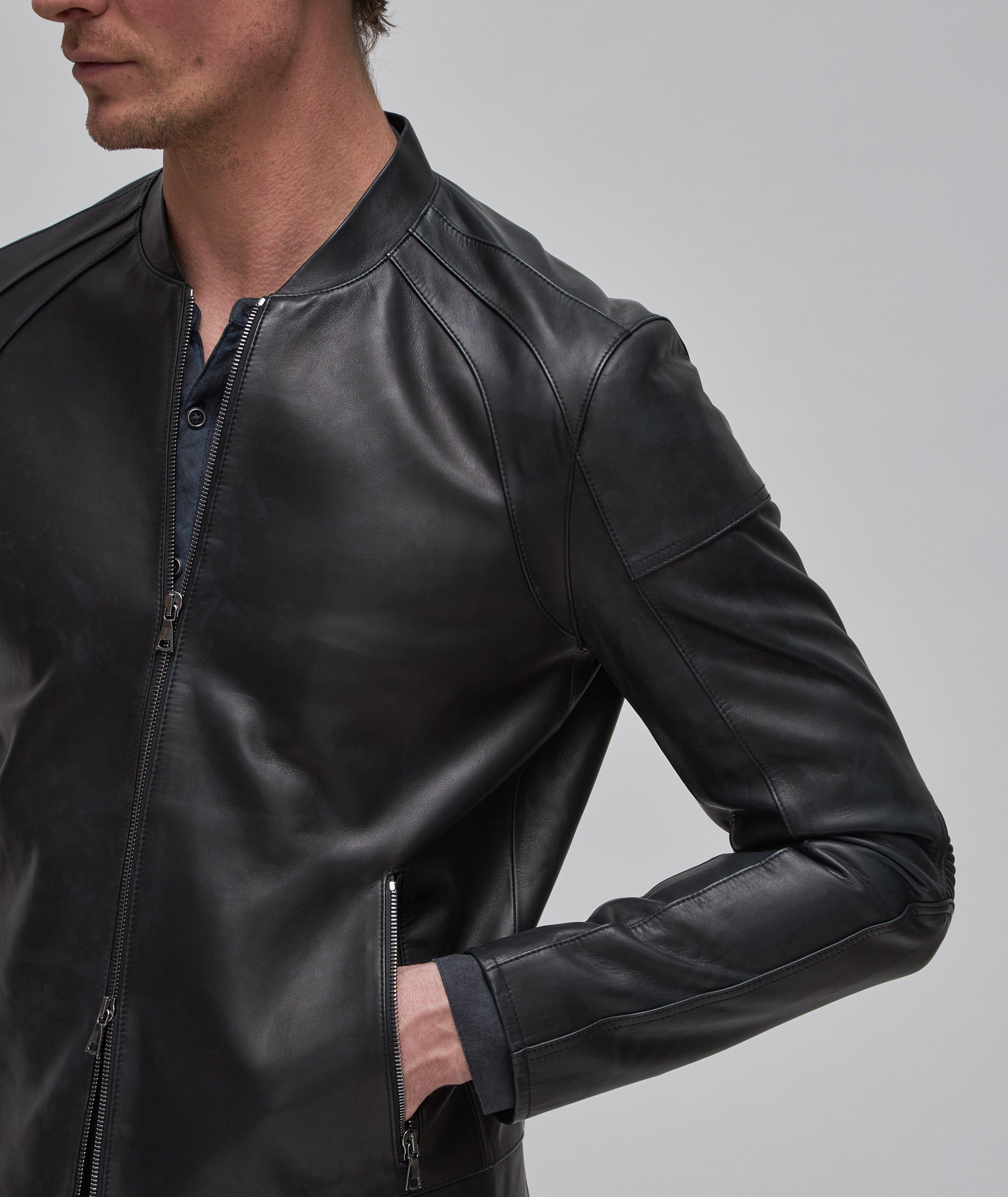 Full-Zip Motorcross Leather Jacket image 4
