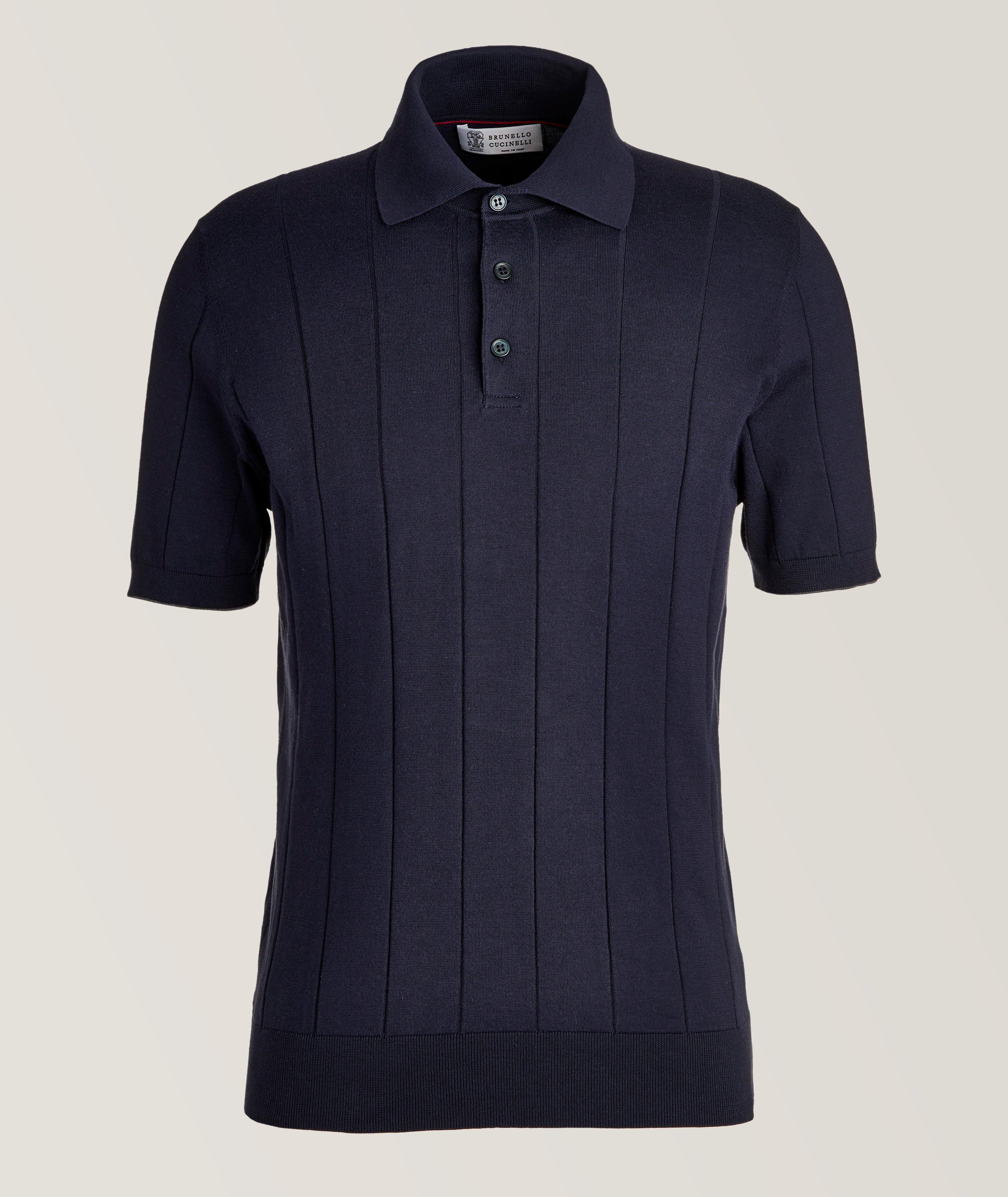 Polo en tricot côtelé de coton image 0