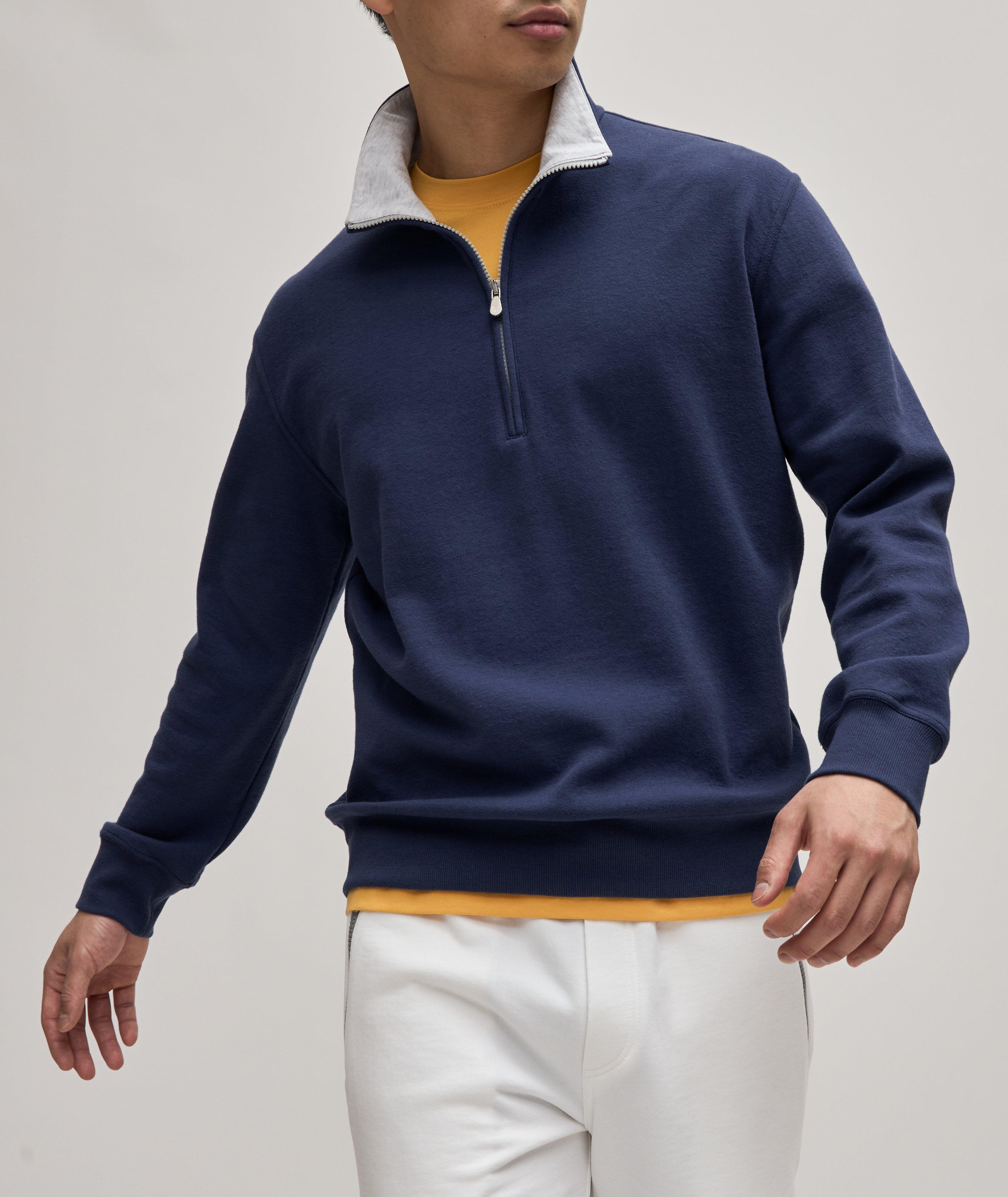 Stretch-Cotton Half Zip Sweater image 2