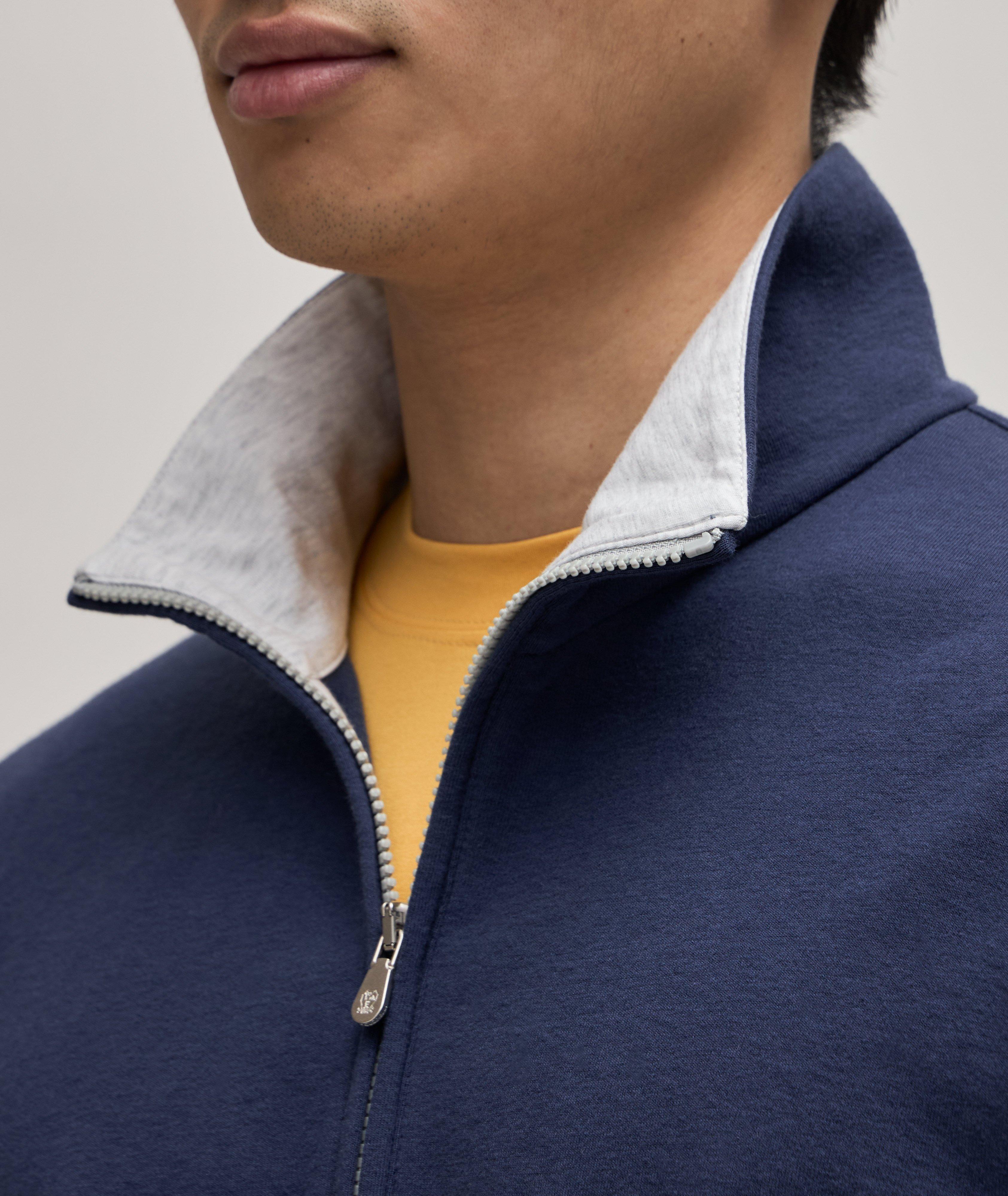 Stretch-Cotton Half Zip Sweater image 4