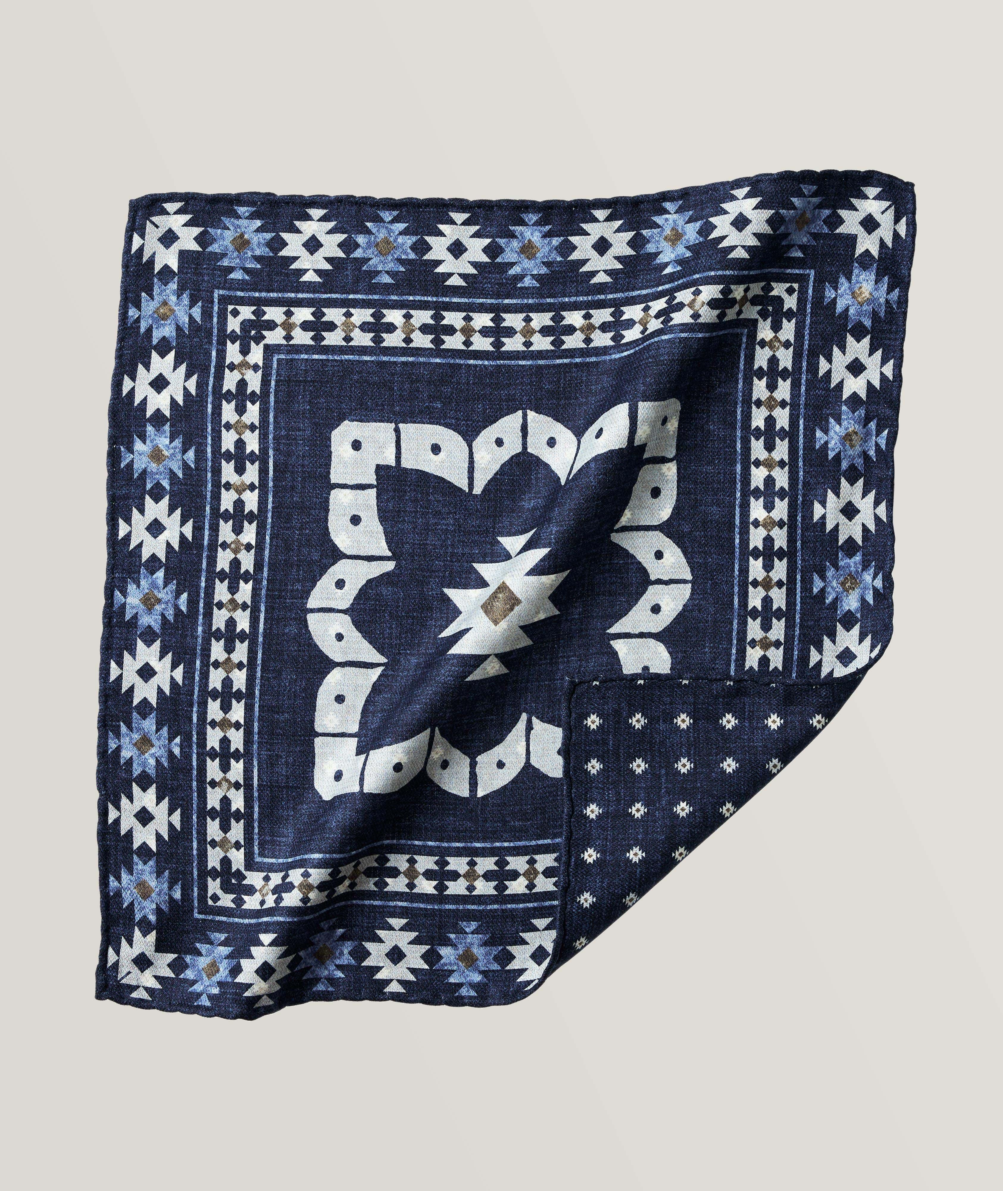Silk Western Pattern Pocket Square image 0