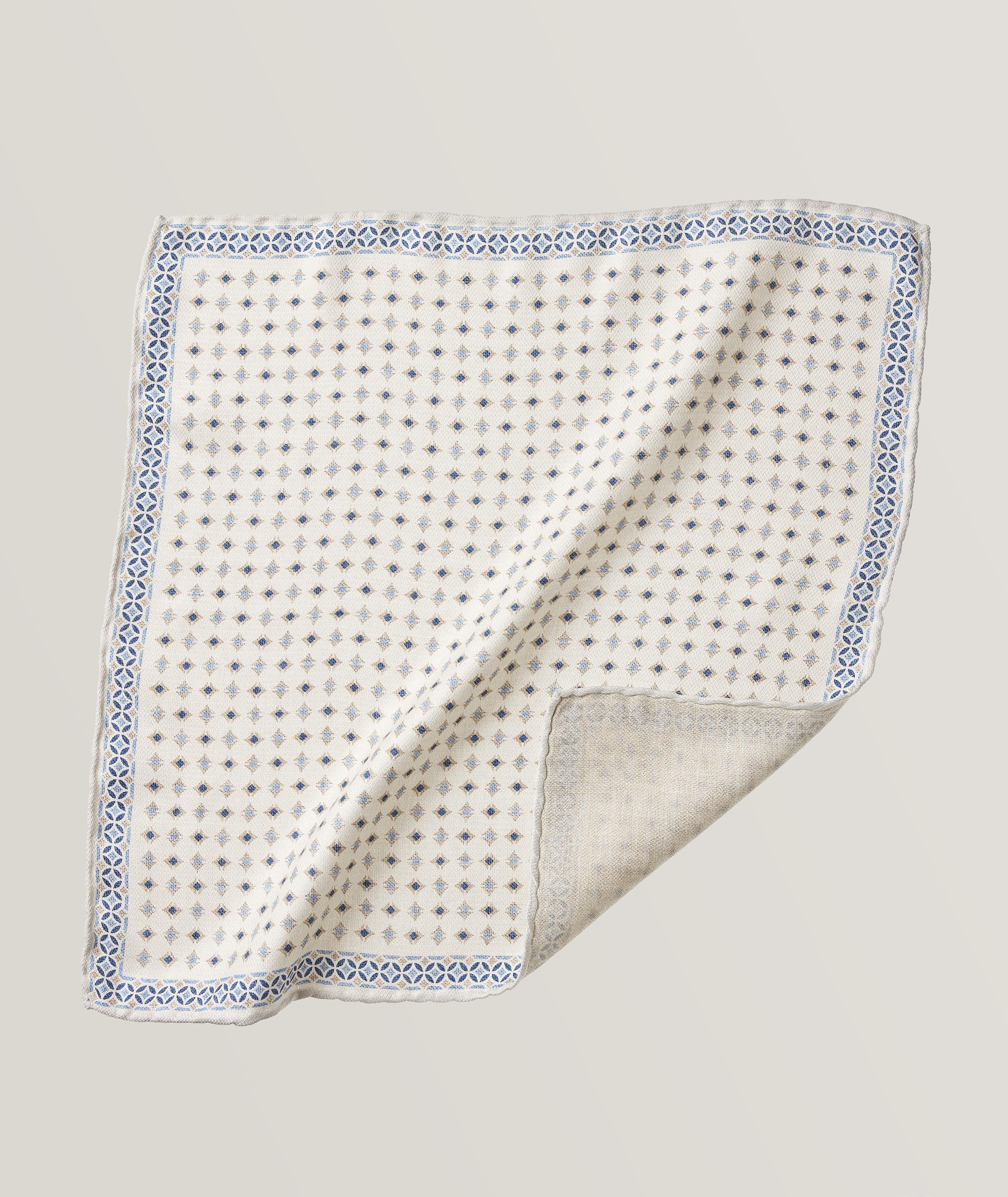 Mouchoir de poche en soie à motif de losanges image 0