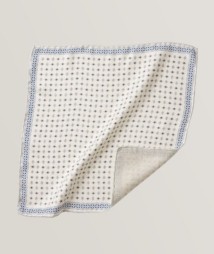 Mouchoir de poche en soie à motif de losanges image 0