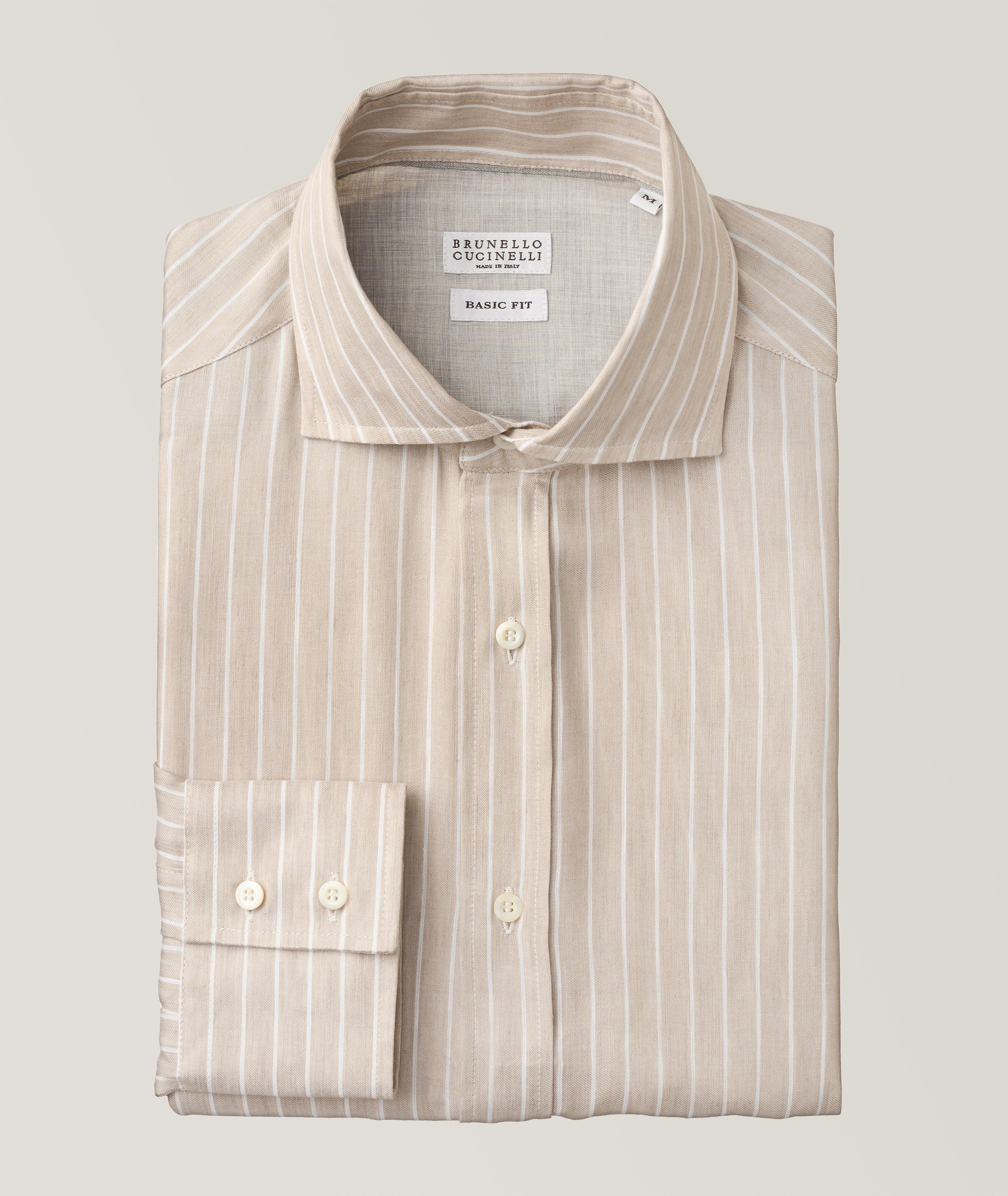 Contemporary-Fit Striped Pattern Sport Shirt image 0