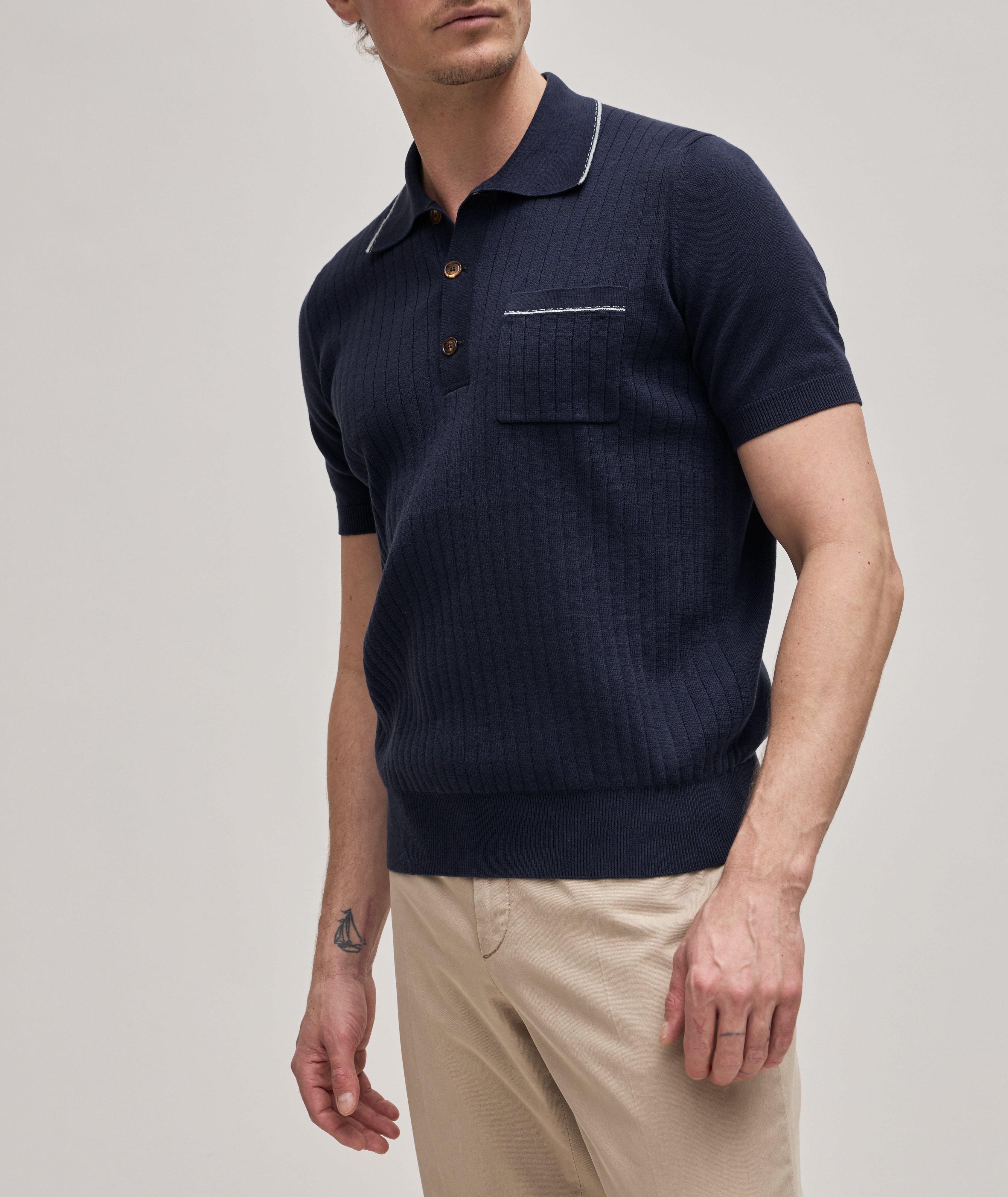 Polo en tricot côtelé de coton image 1