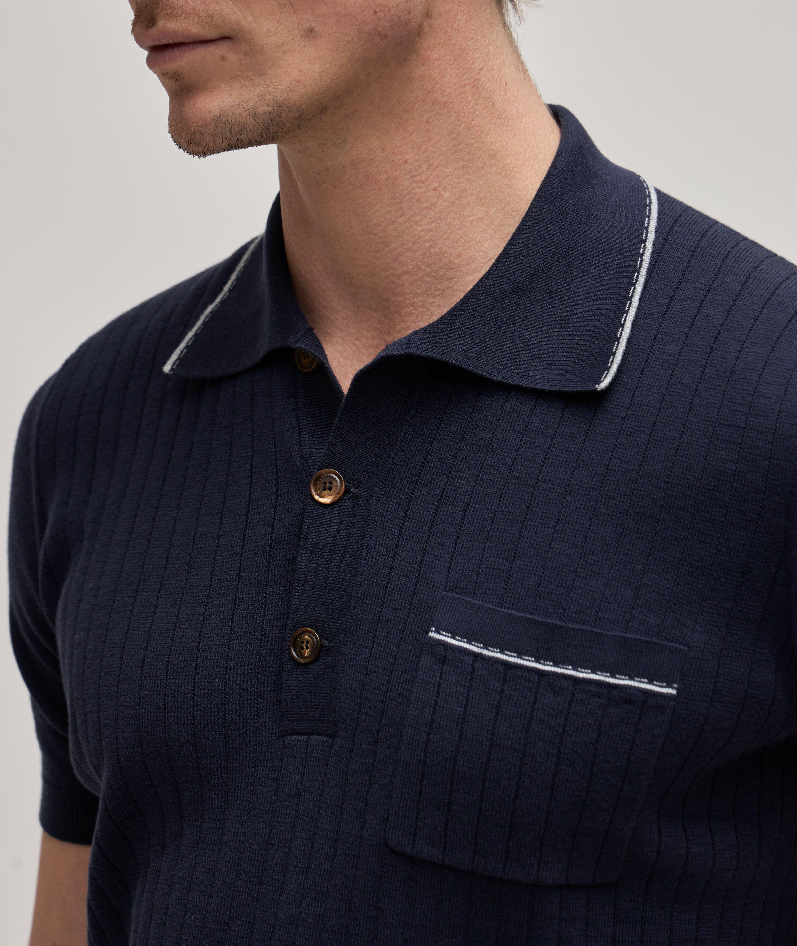 Polo en tricot côtelé de coton image 3