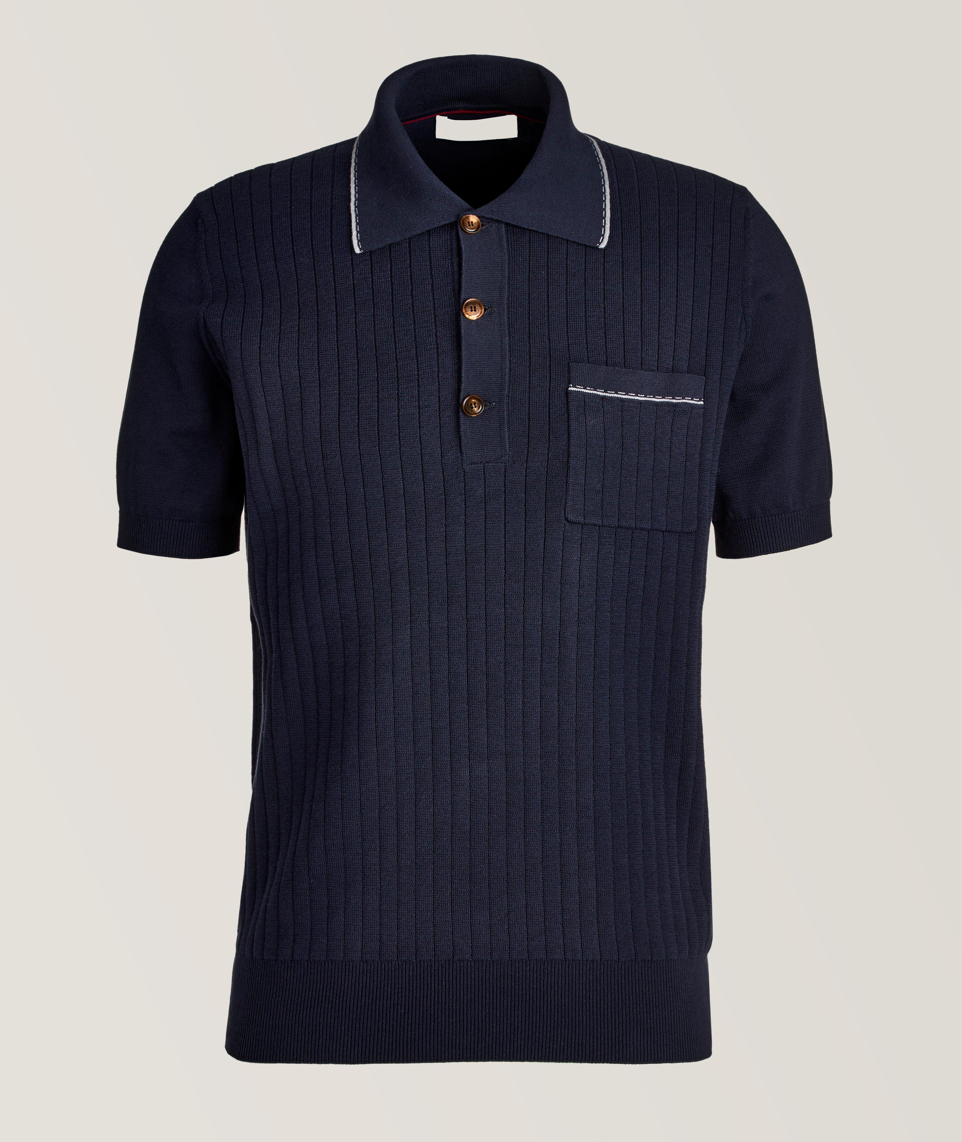 Polo en tricot côtelé de coton image 0