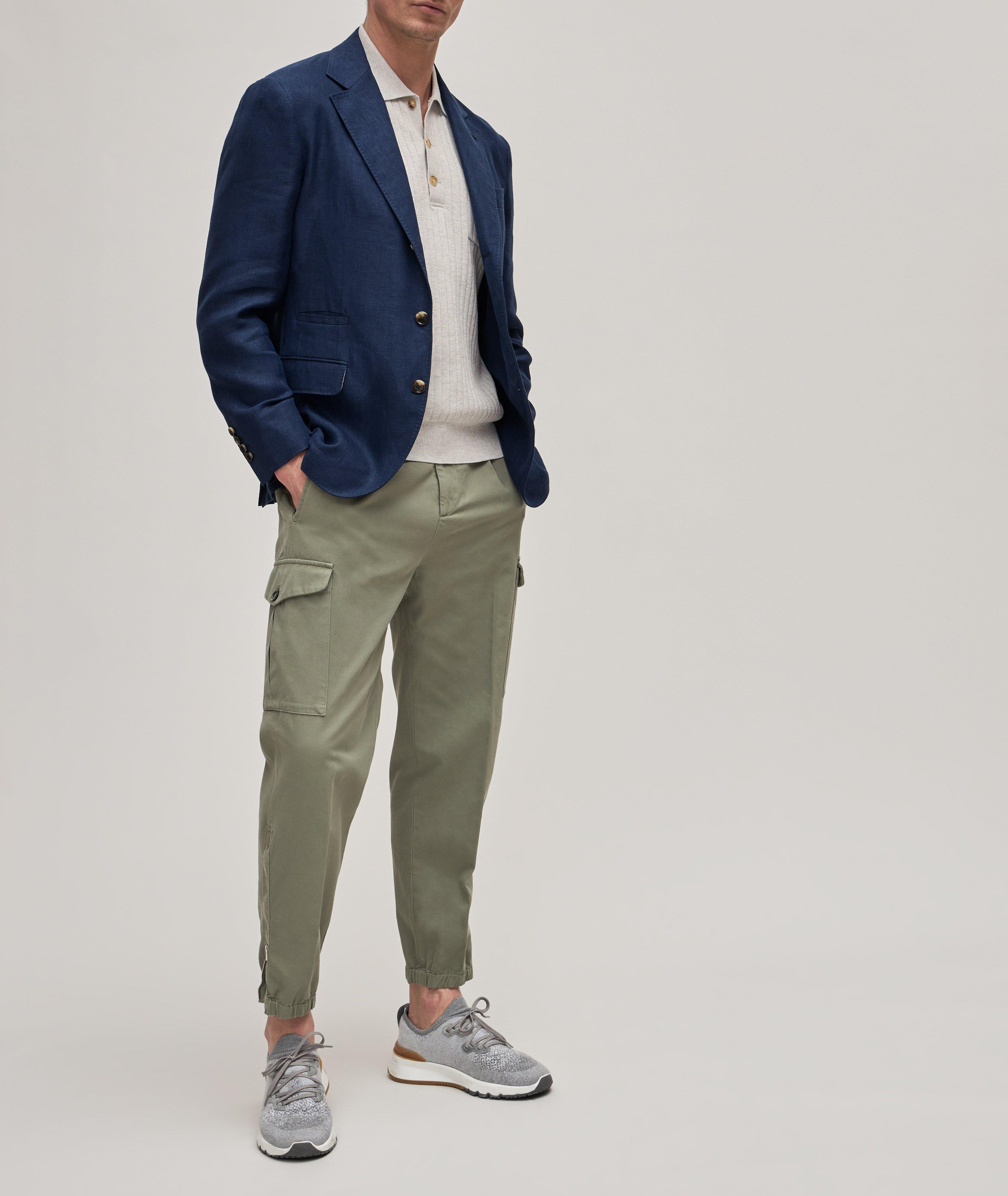 Cotton Wide Rib Knit Melange Polo image 1