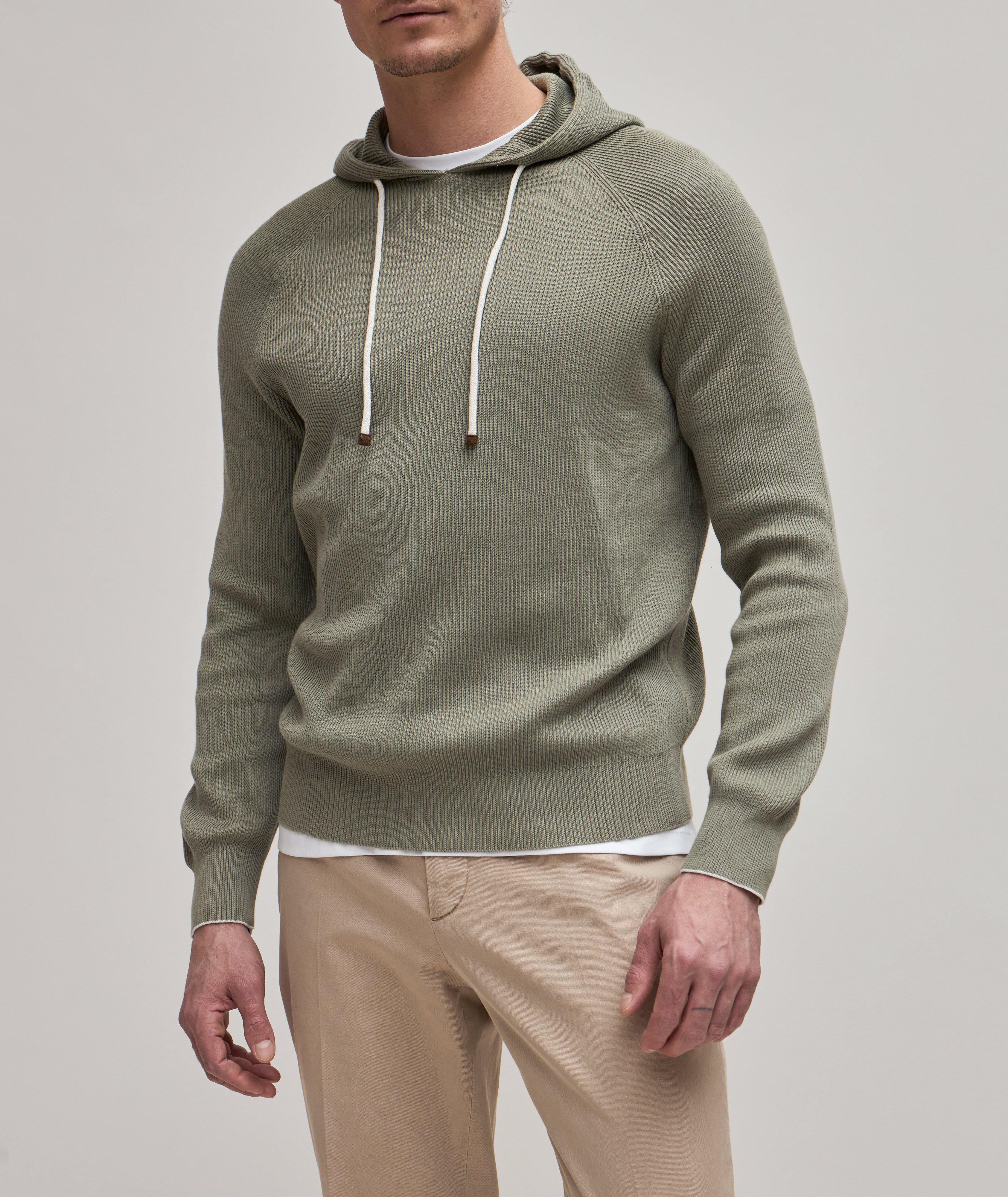 Cotton Rib Knit Hooded Pullover image 2