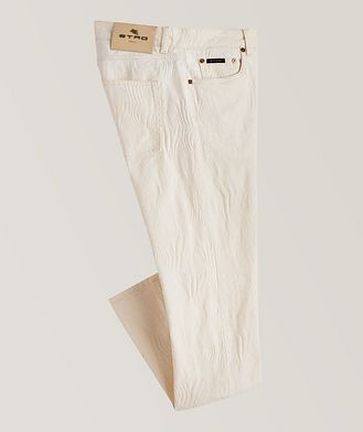Etro Jacquard Zebra Pattern Stretch-Cotton Jeans