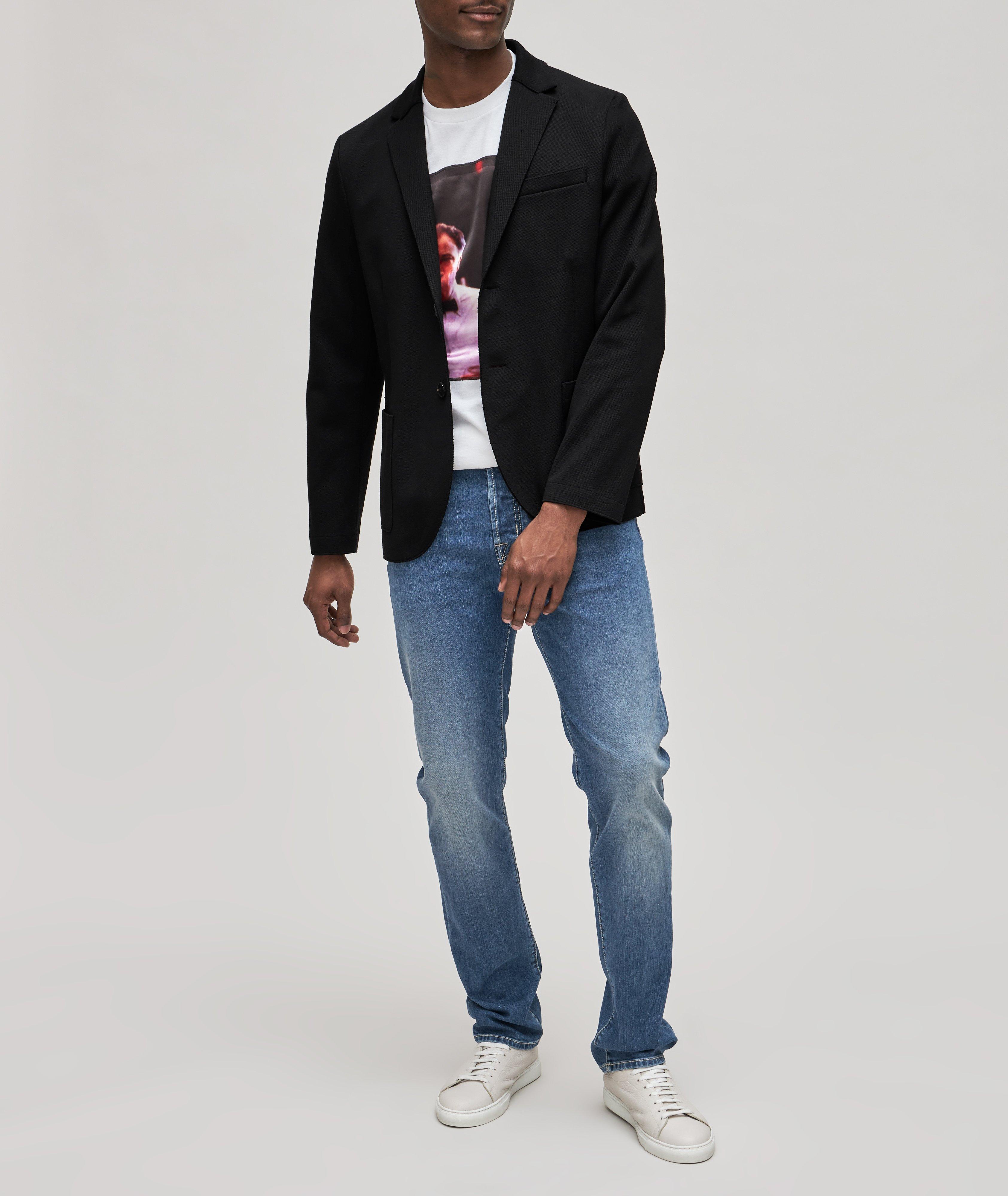 Stretch-Cotton Piqué Unconstructed Sport Jacket image 1