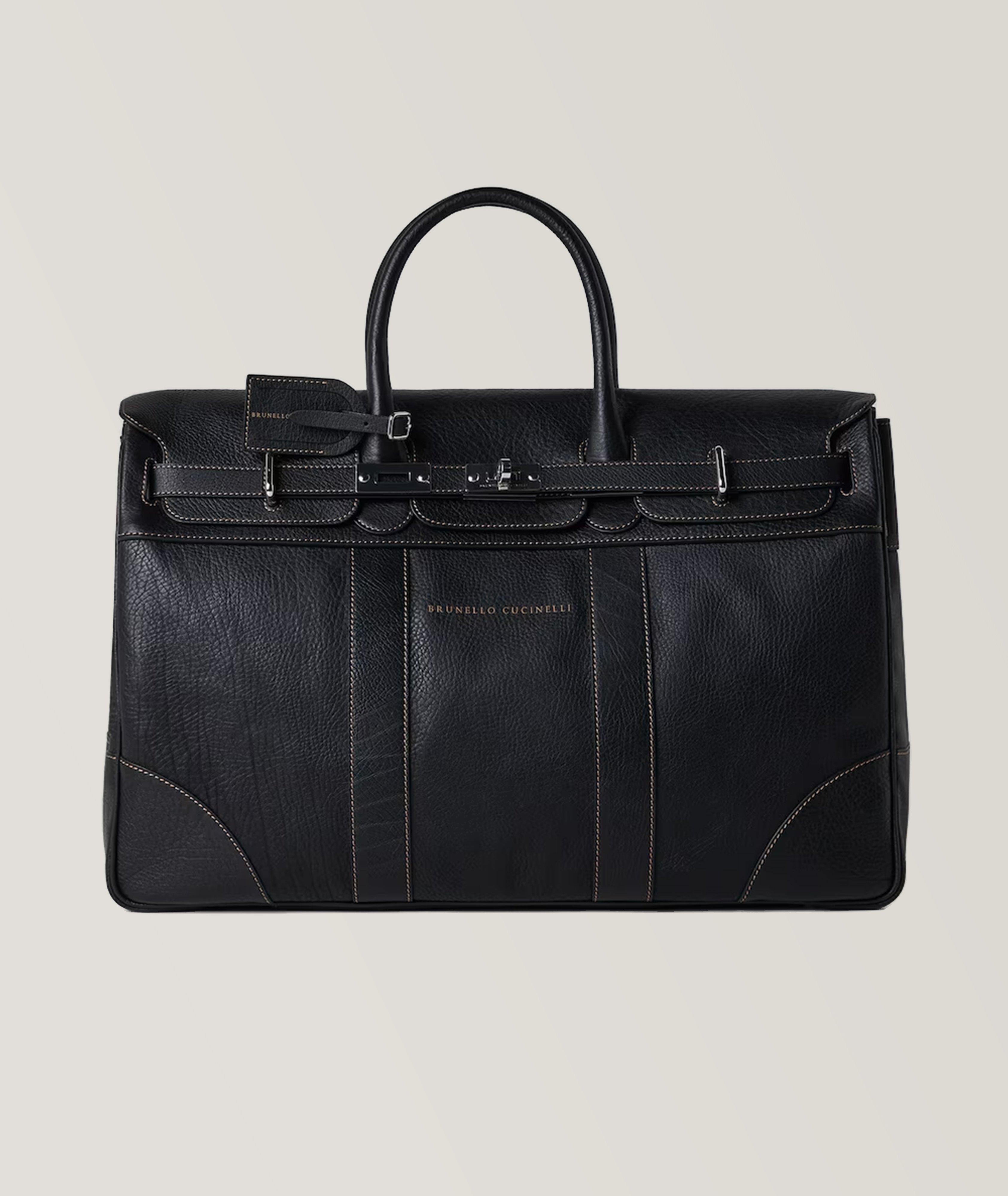 Grained Leather Calfskin Weekender Bag image 0