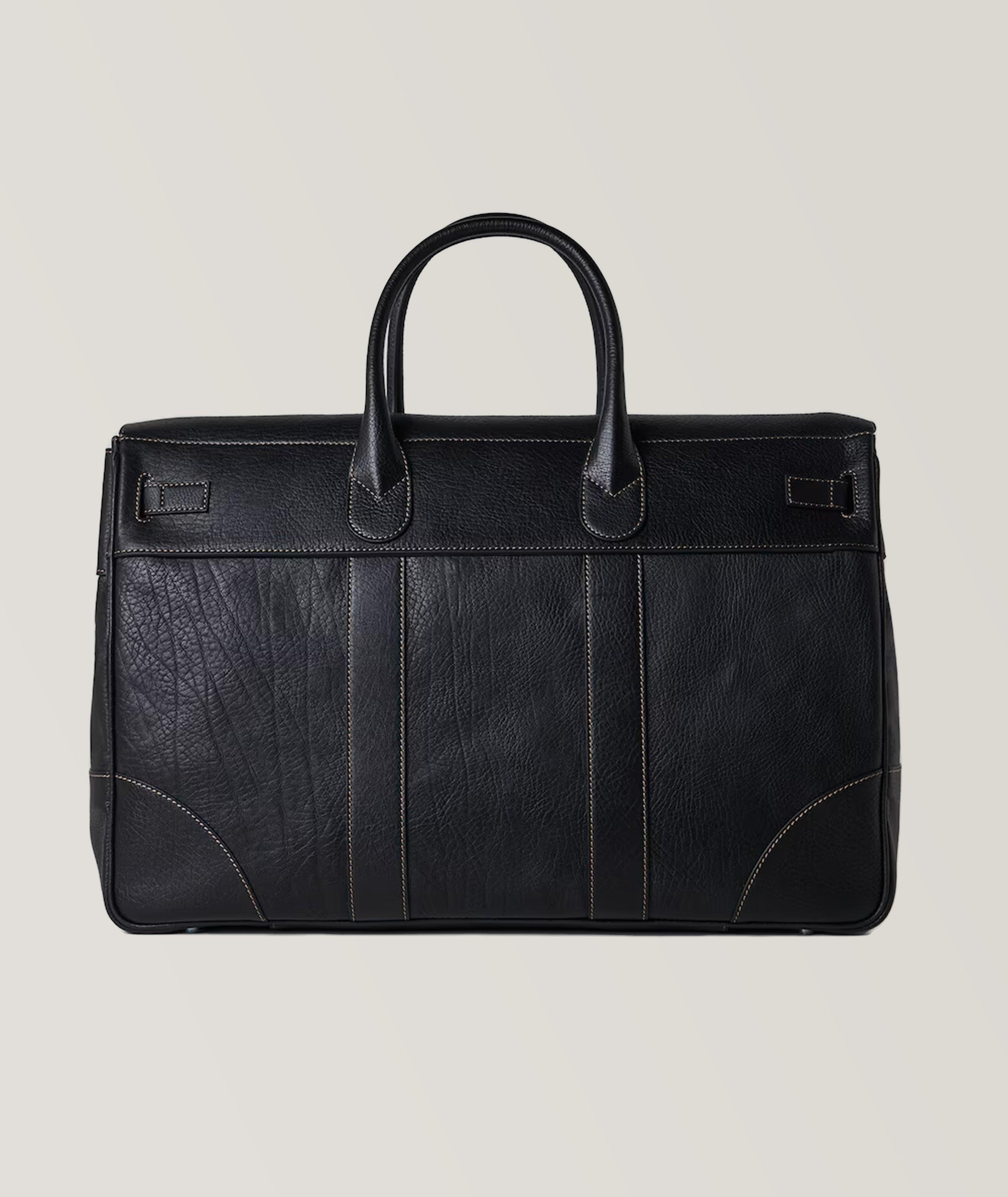 Grained Leather Calfskin Weekender Bag image 1