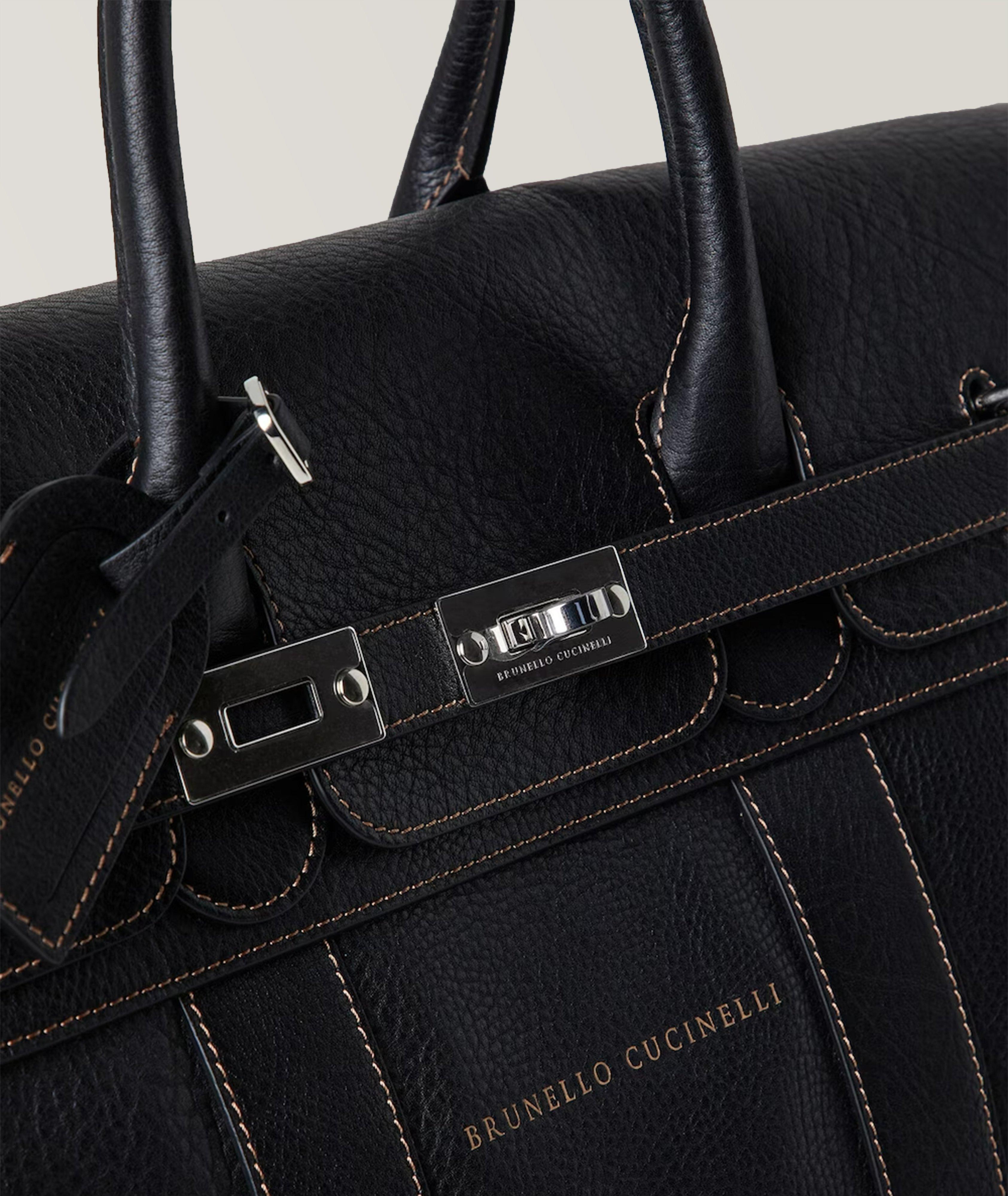 Grained Leather Calfskin Weekender Bag image 2