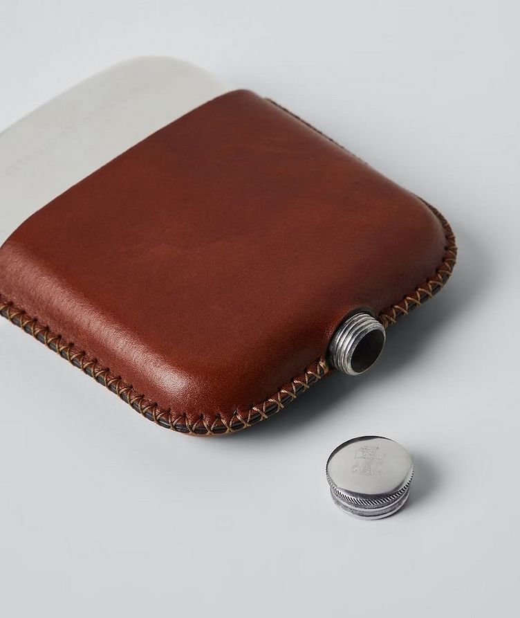 Leather Stainless Steel Flask image 1