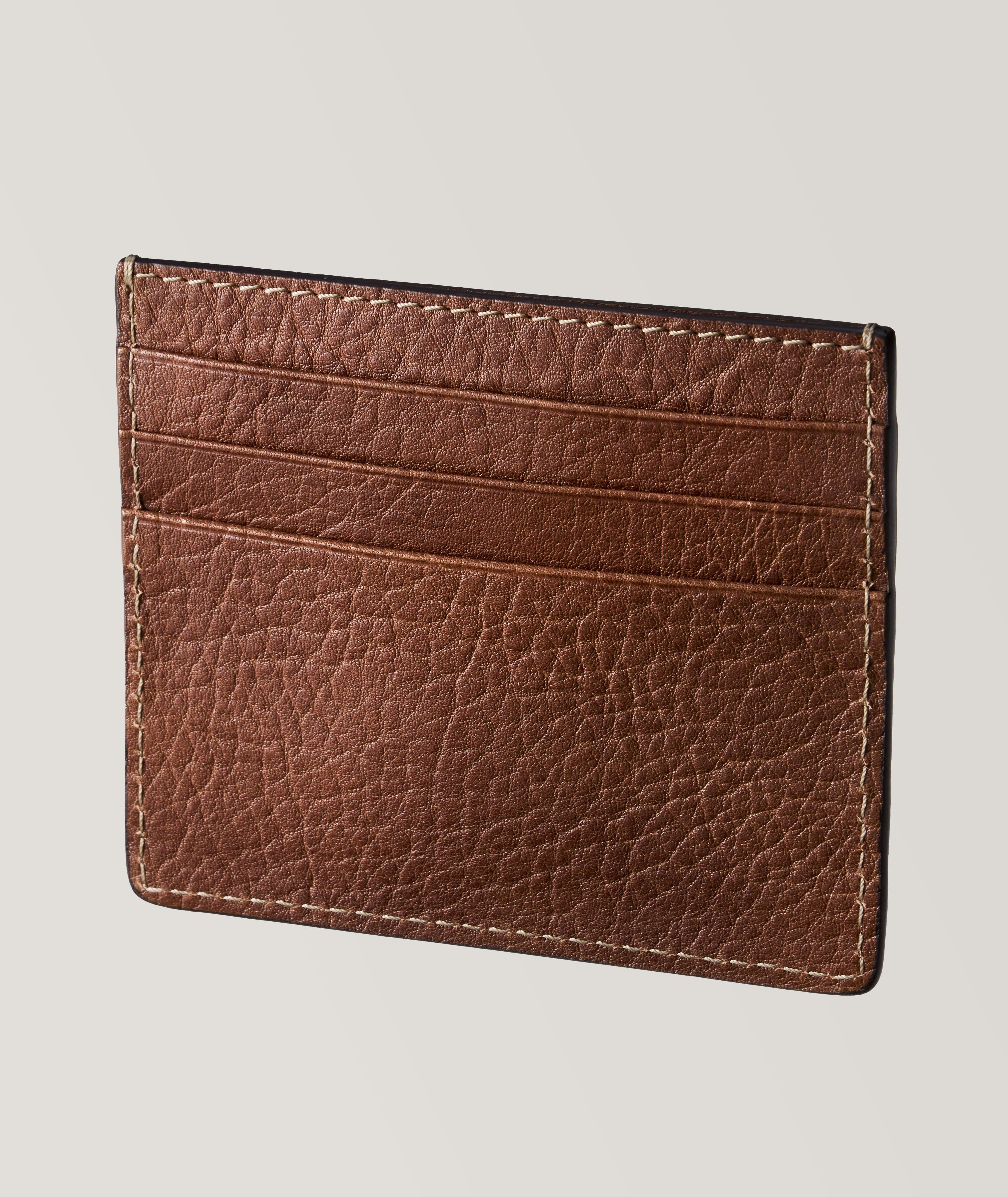 Porte-carte en cuir de veau texturé image 1