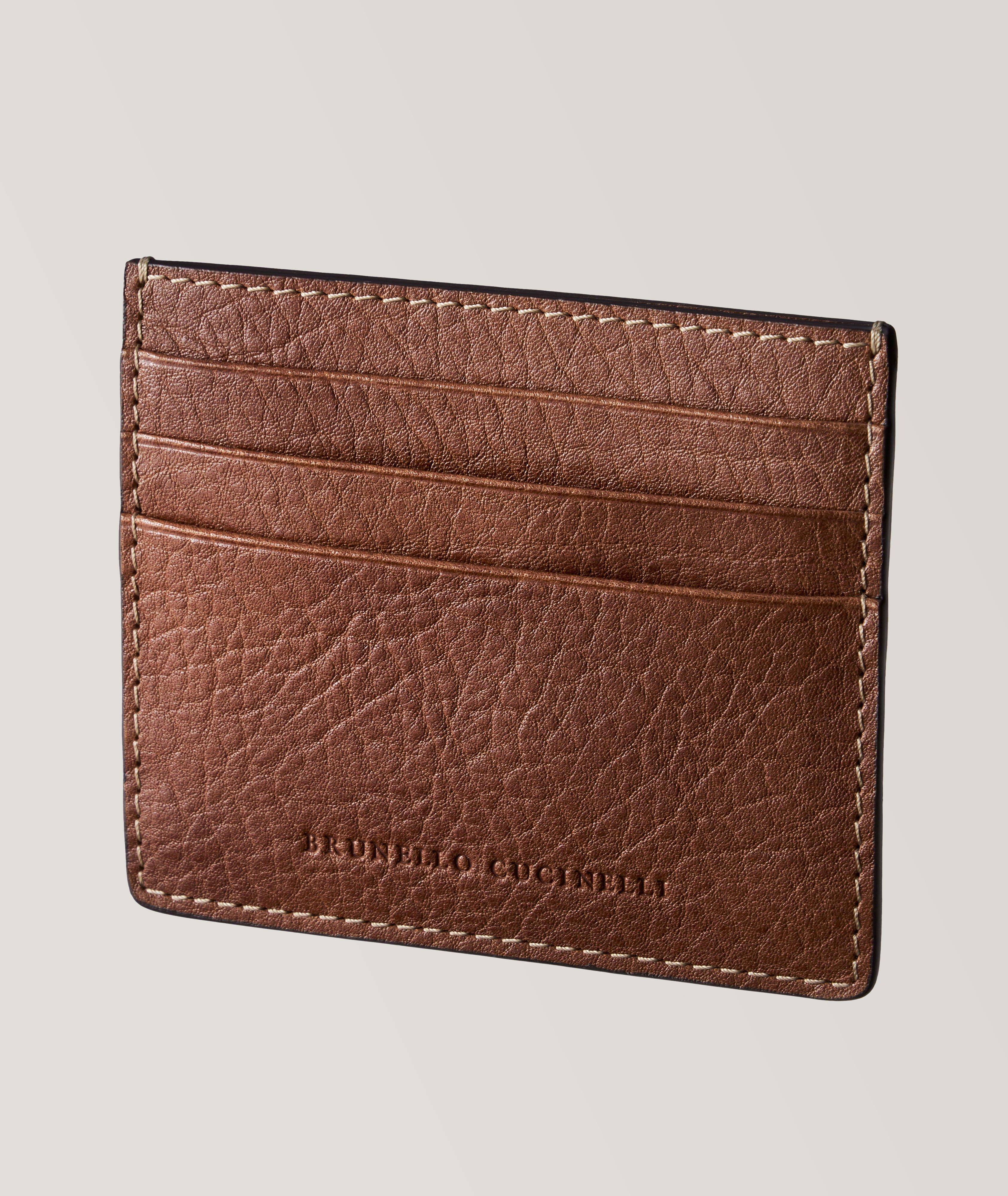 Porte-carte en cuir de veau texturé image 0