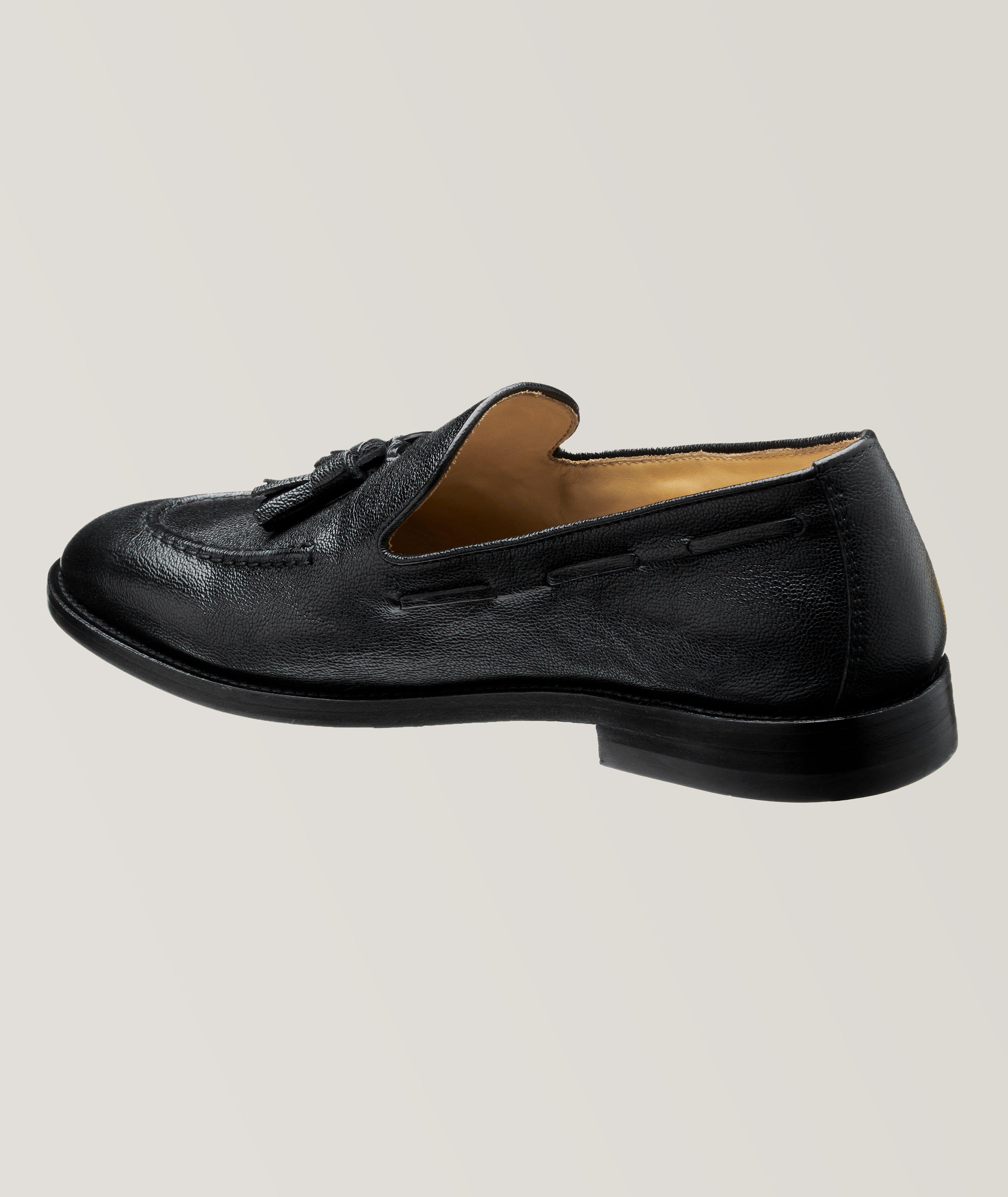 Textured Leather Flex Tassel Loafers image 1