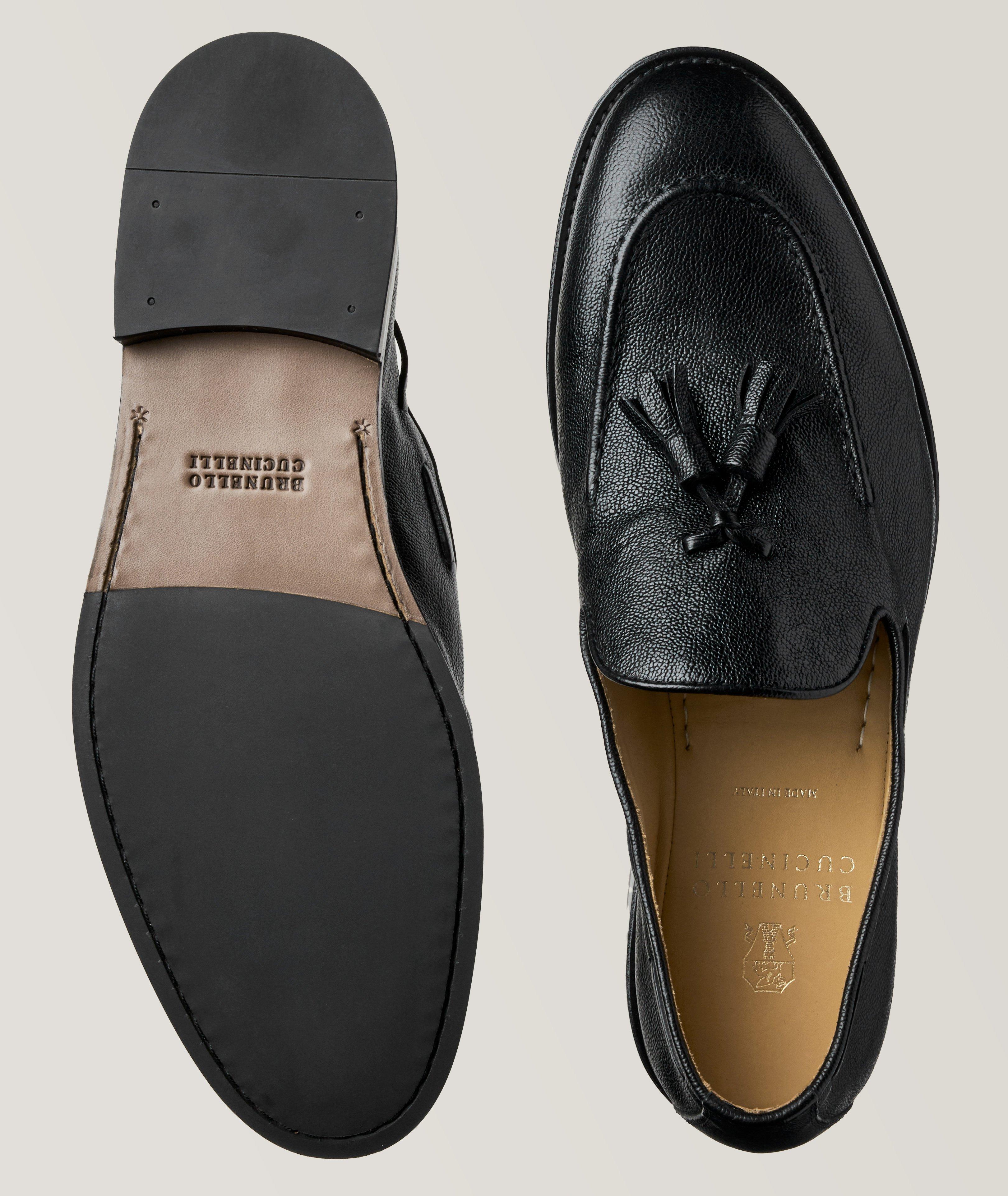 Textured Leather Flex Tassel Loafers image 2