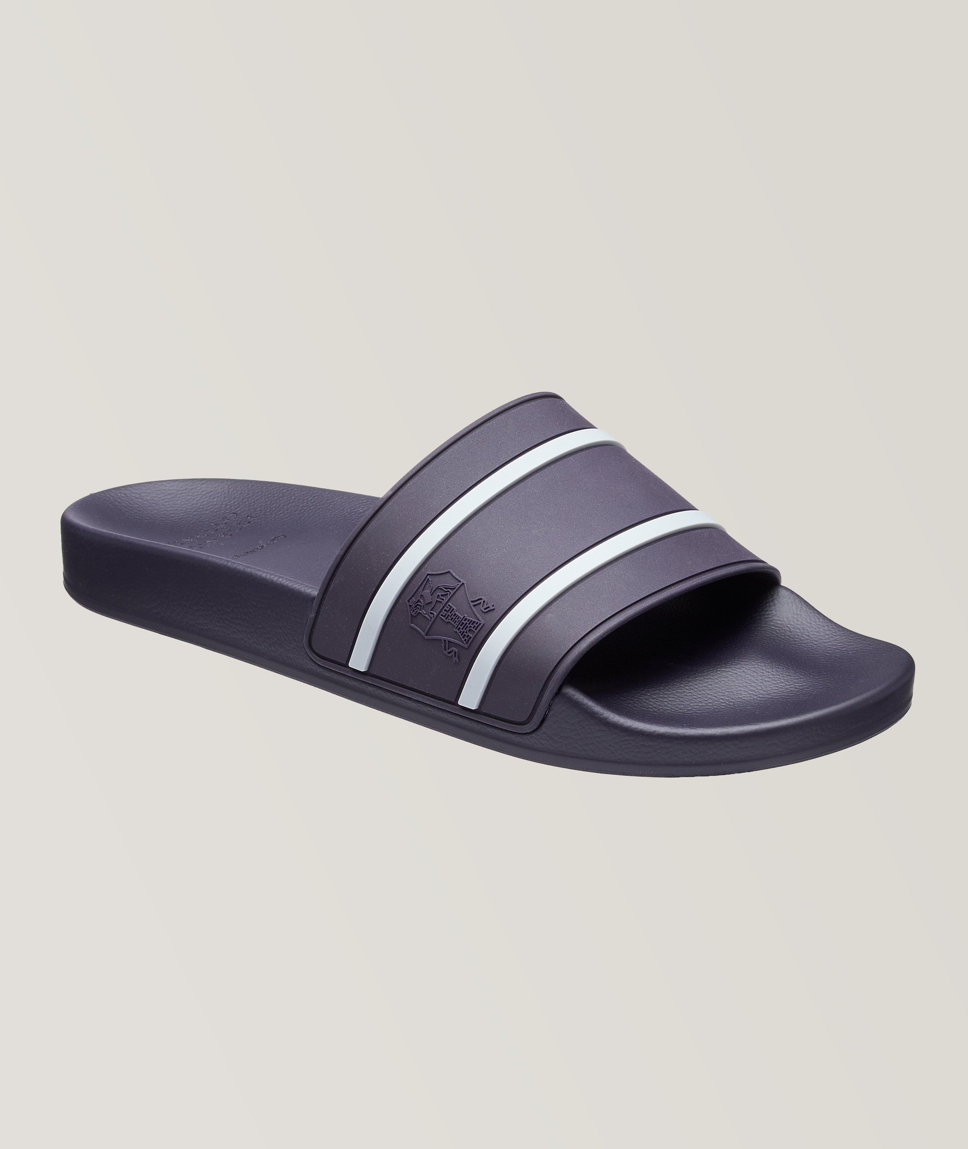 Brunello Cucinelli Striped Rubber Pool Slides | Casual Shoes | Harry Rosen